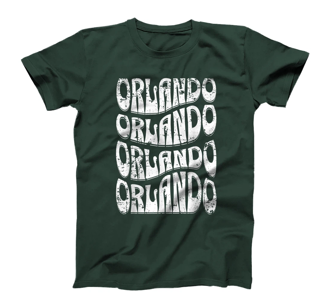 Awesome Orlando Florida Groovy Retro Distressed Design T-Shirt, Kid T-Shirt and Women T-Shirt