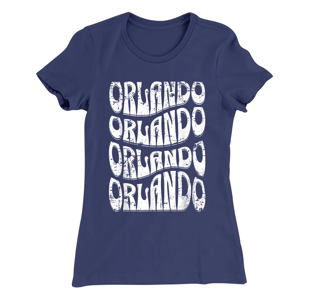 Awesome Orlando Florida Groovy Retro Distressed Design T-Shirt, Kid T-Shirt and Women T-Shirt