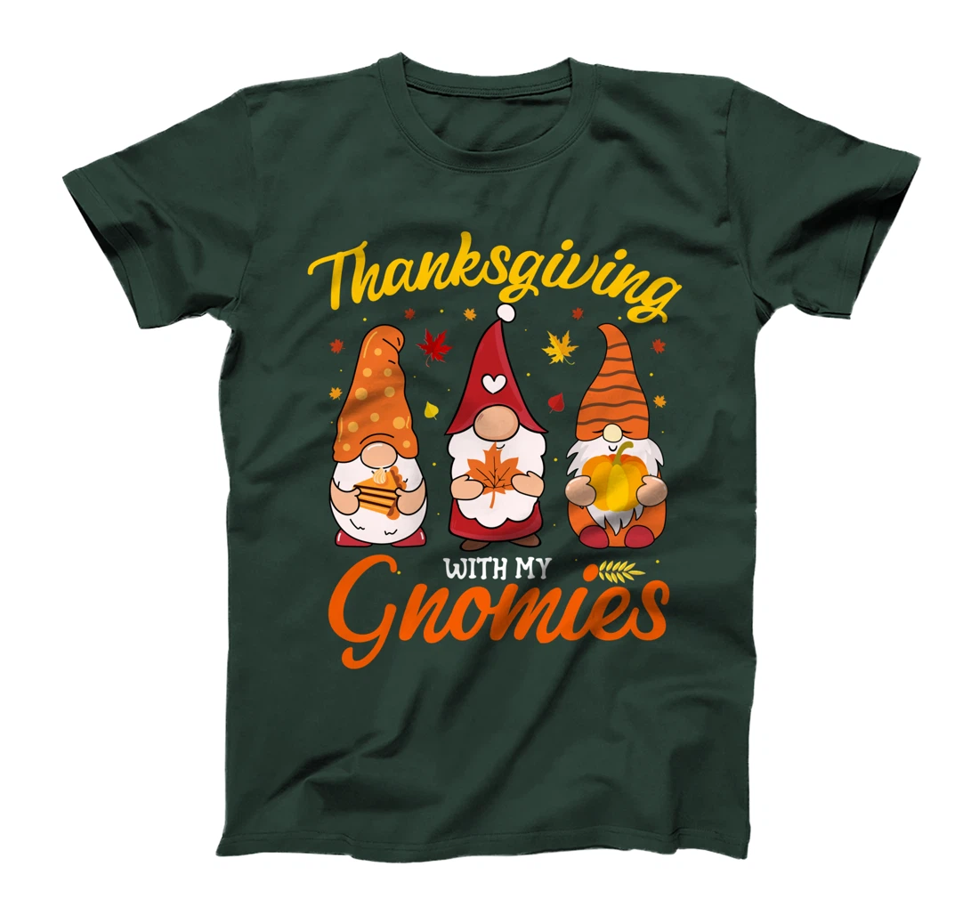 Thanksgiving With My Gnomies Funny Autumn Gnomes Lover T-Shirt
