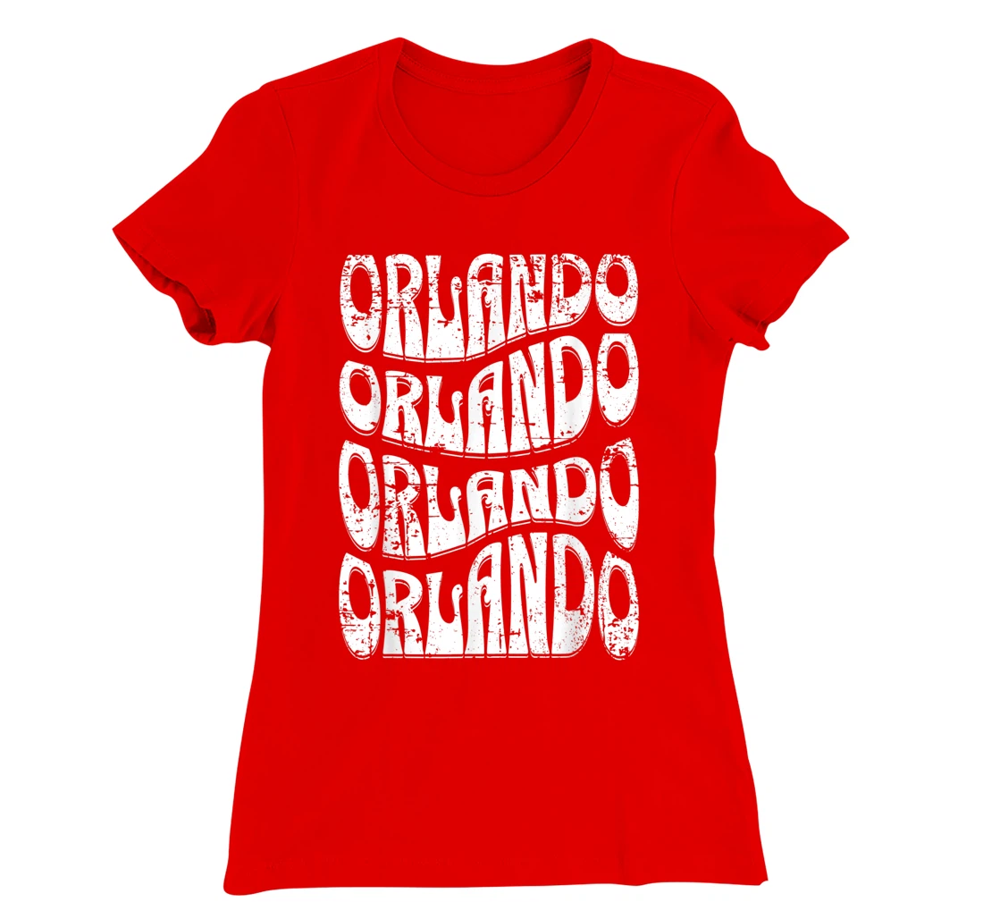 Awesome Orlando Florida Groovy Retro Distressed Design T-Shirt, Kid T-Shirt and Women T-Shirt