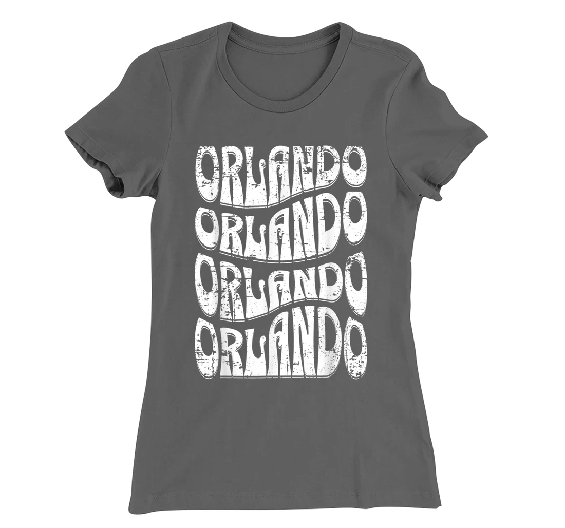 Awesome Orlando Florida Groovy Retro Distressed Design T-Shirt, Kid T-Shirt and Women T-Shirt