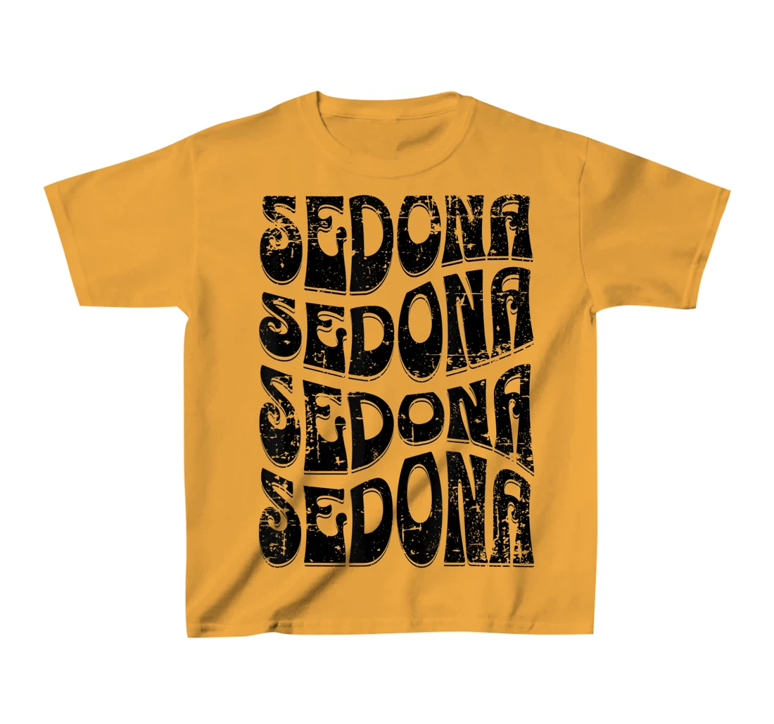Sedona Arizona Retro 60s 70s Style Distressed Design T-Shirt, Kid T-Shirt and Women T-Shirt