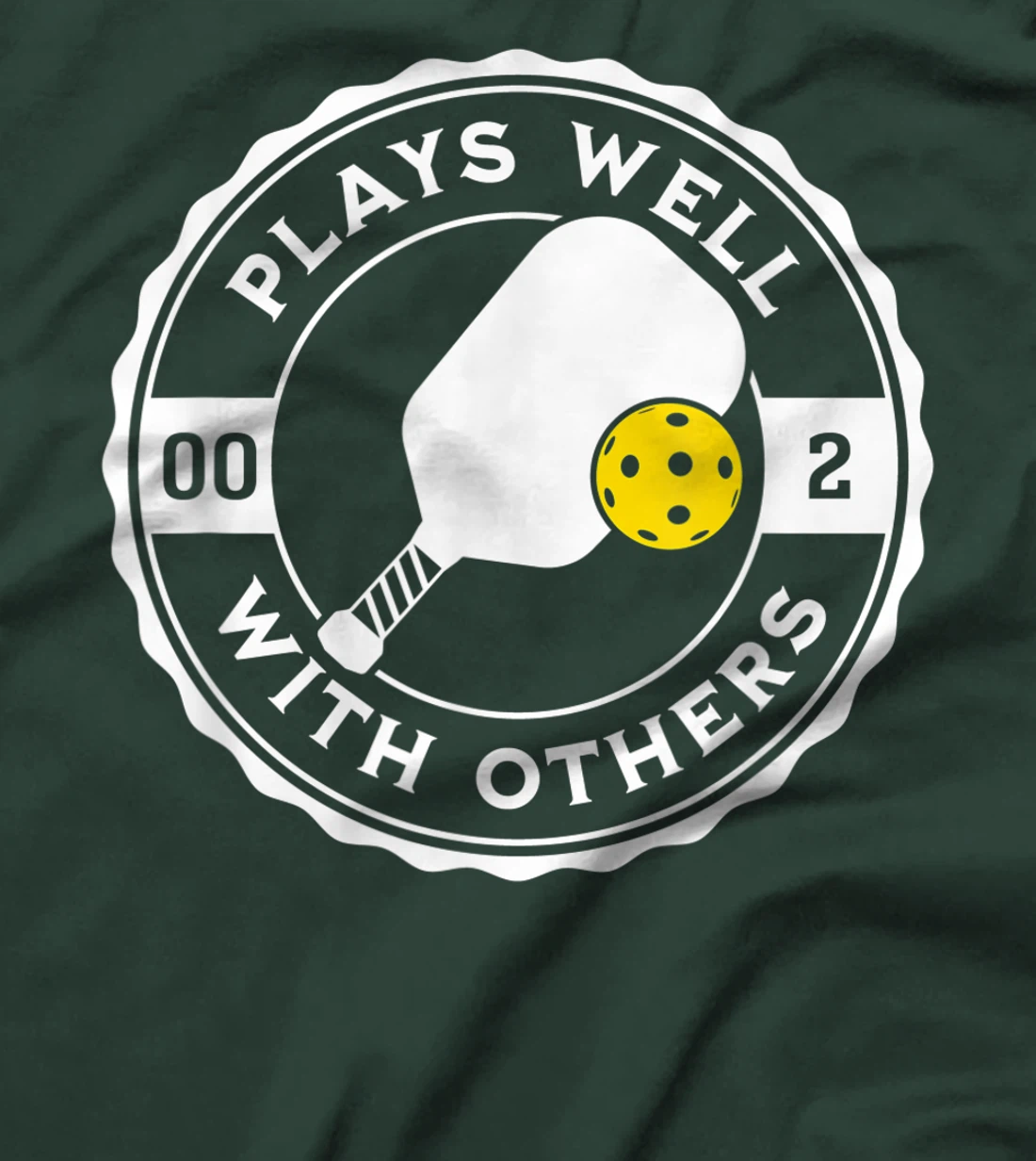 Funny Pickleball Plays Well With Others Pickle Ball Design T-Shirt, Kid T-Shirt and Women T-Shirt