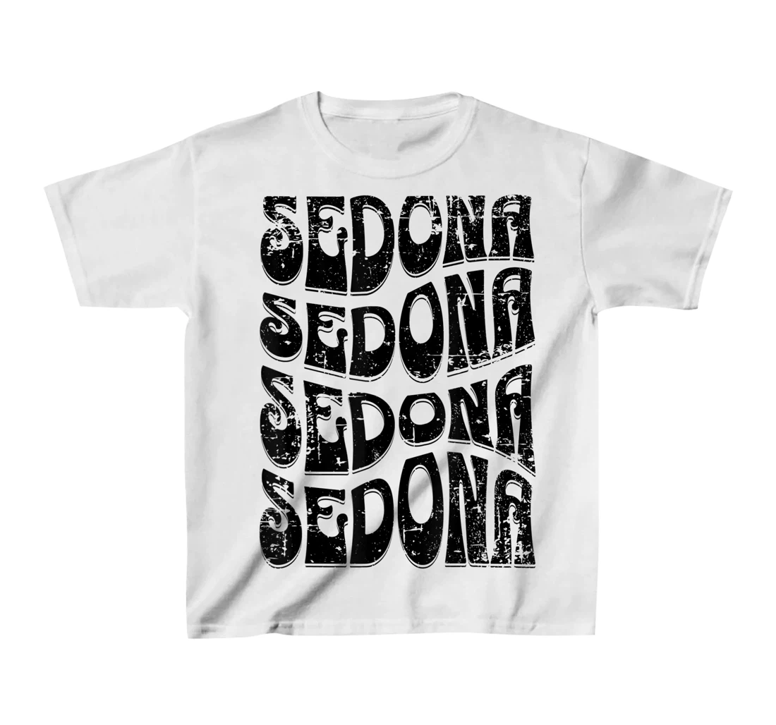 Sedona Arizona Retro 60s 70s Style Distressed Design T-Shirt, Kid T-Shirt and Women T-Shirt
