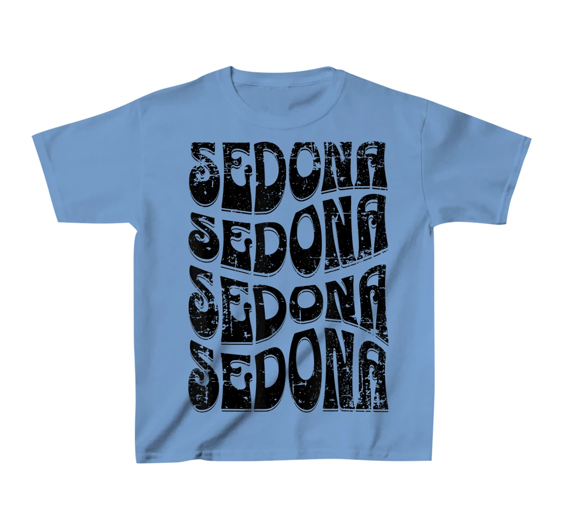 Sedona Arizona Retro 60s 70s Style Distressed Design T-Shirt, Kid T-Shirt and Women T-Shirt