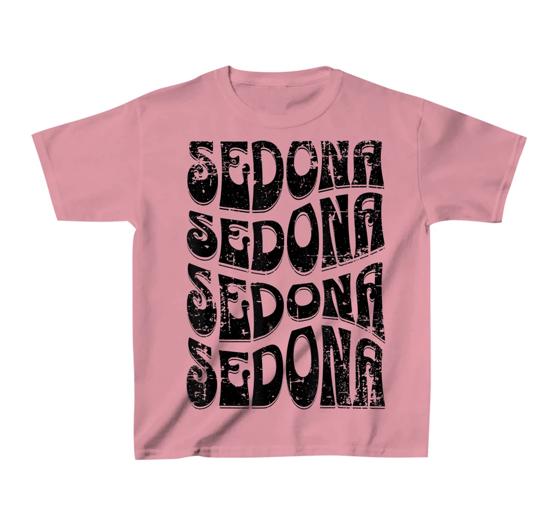 Sedona Arizona Retro 60s 70s Style Distressed Design T-Shirt, Kid T-Shirt and Women T-Shirt