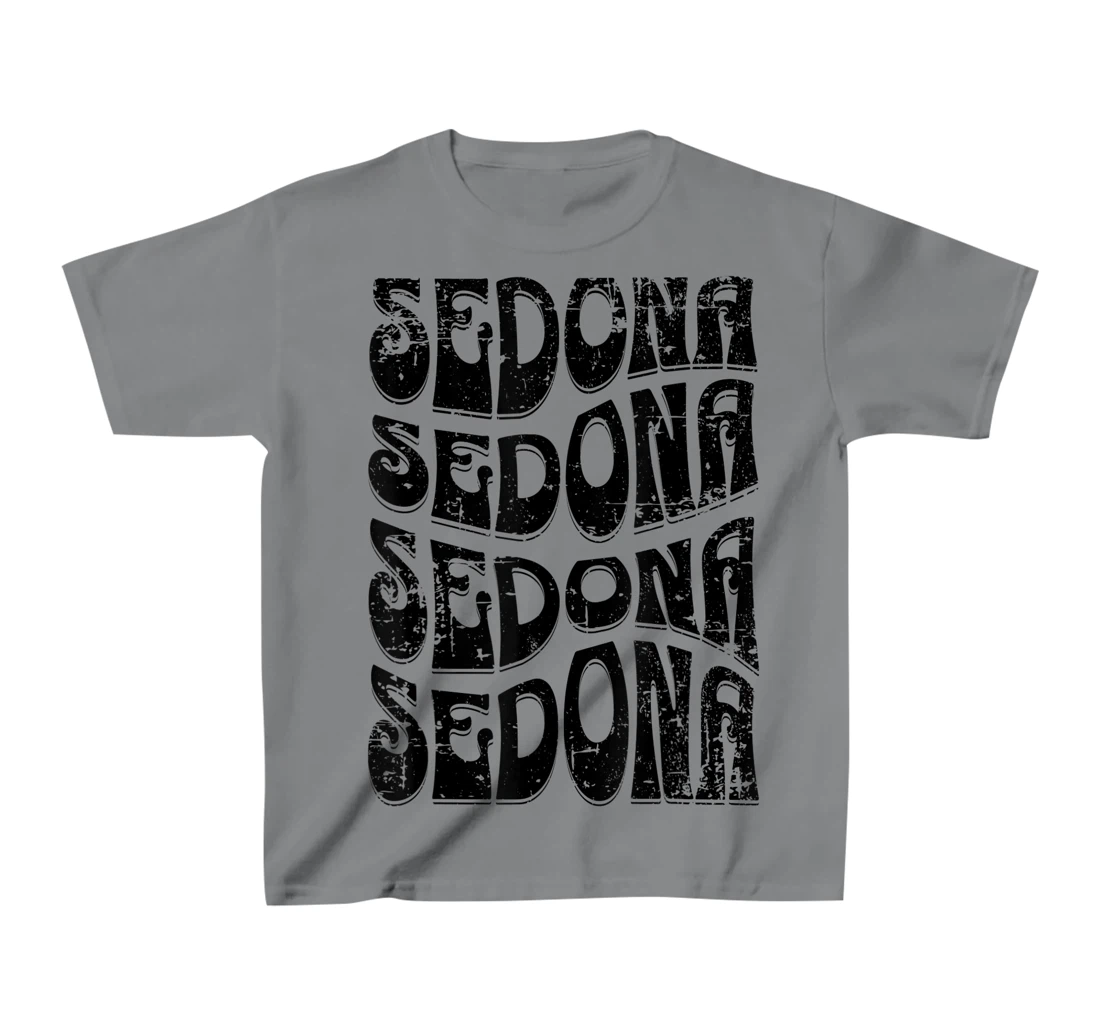 Sedona Arizona Retro 60s 70s Style Distressed Design T-Shirt, Kid T-Shirt and Women T-Shirt