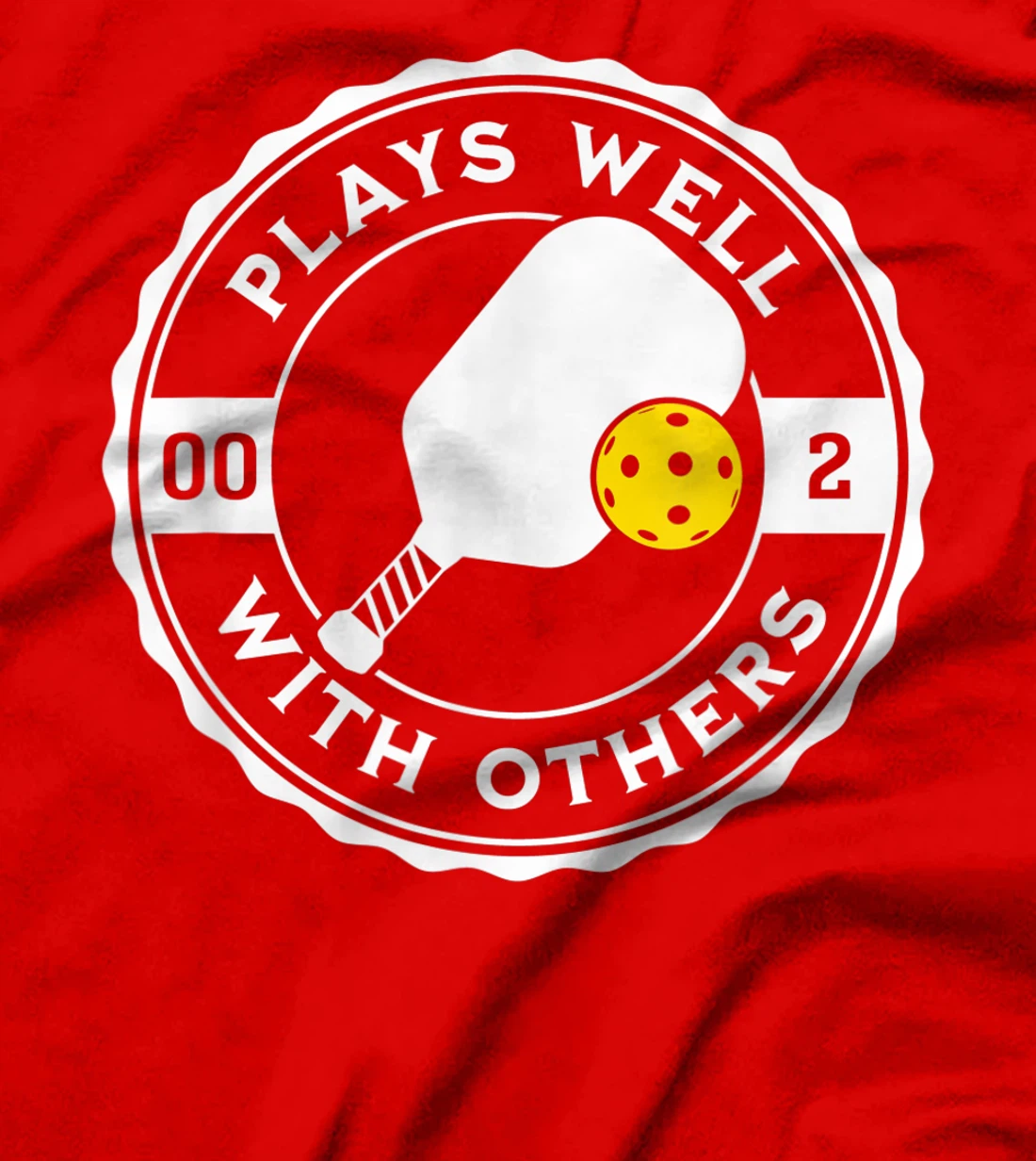 Funny Pickleball Plays Well With Others Pickle Ball Design T-Shirt, Kid T-Shirt and Women T-Shirt