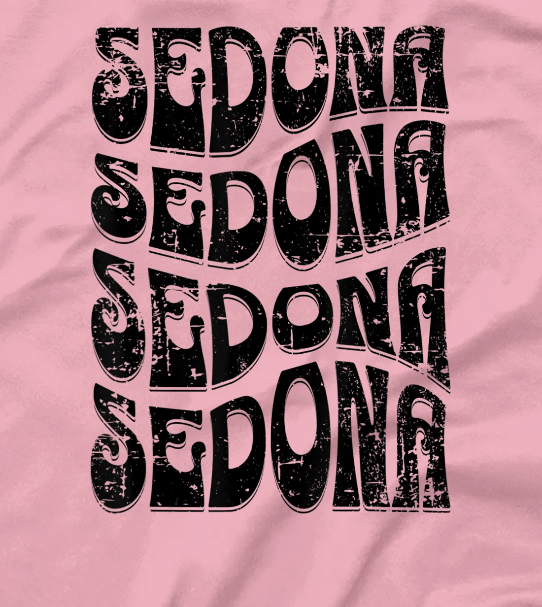 Sedona Arizona Retro 60s 70s Style Distressed Design T-Shirt, Kid T-Shirt and Women T-Shirt