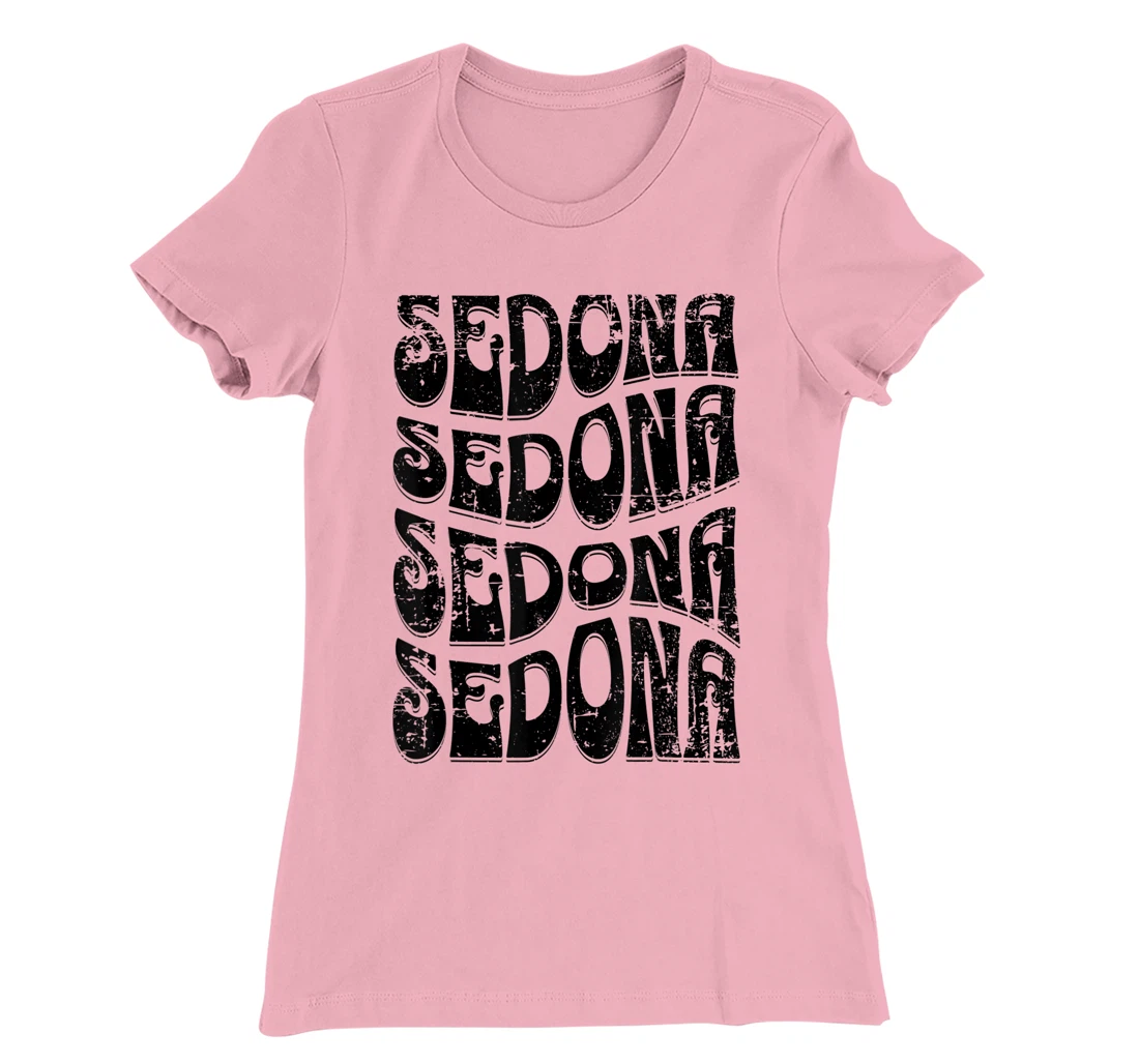 Sedona Arizona Retro 60s 70s Style Distressed Design T-Shirt, Kid T-Shirt and Women T-Shirt