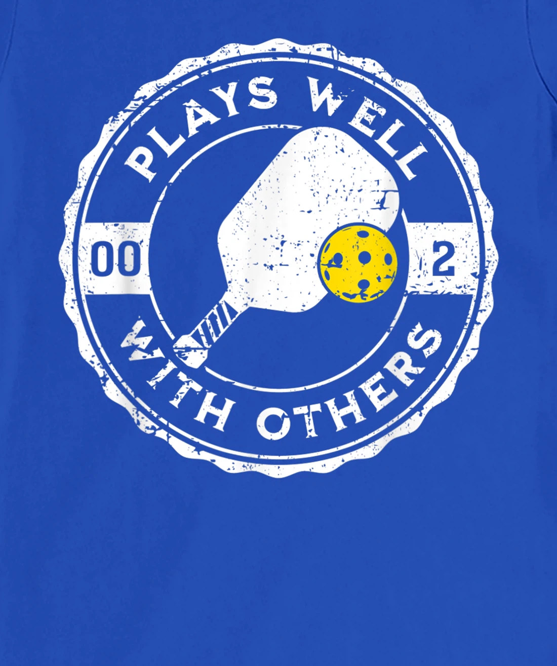 Funny Pickleball Plays Well With Others Distressed Design T-Shirt, Kid T-Shirt and Women T-Shirt
