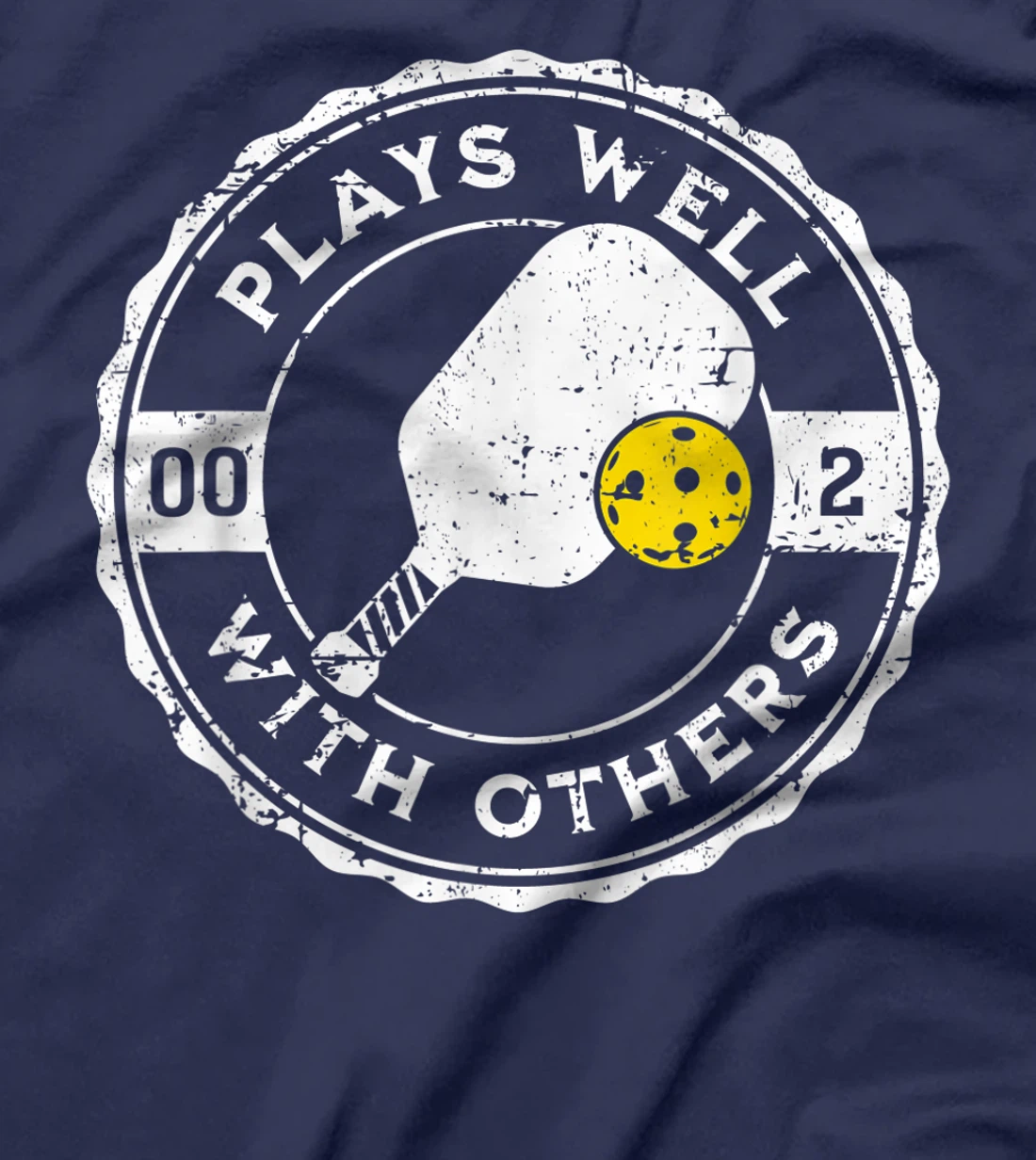 Funny Pickleball Plays Well With Others Distressed Design T-Shirt, Kid T-Shirt and Women T-Shirt