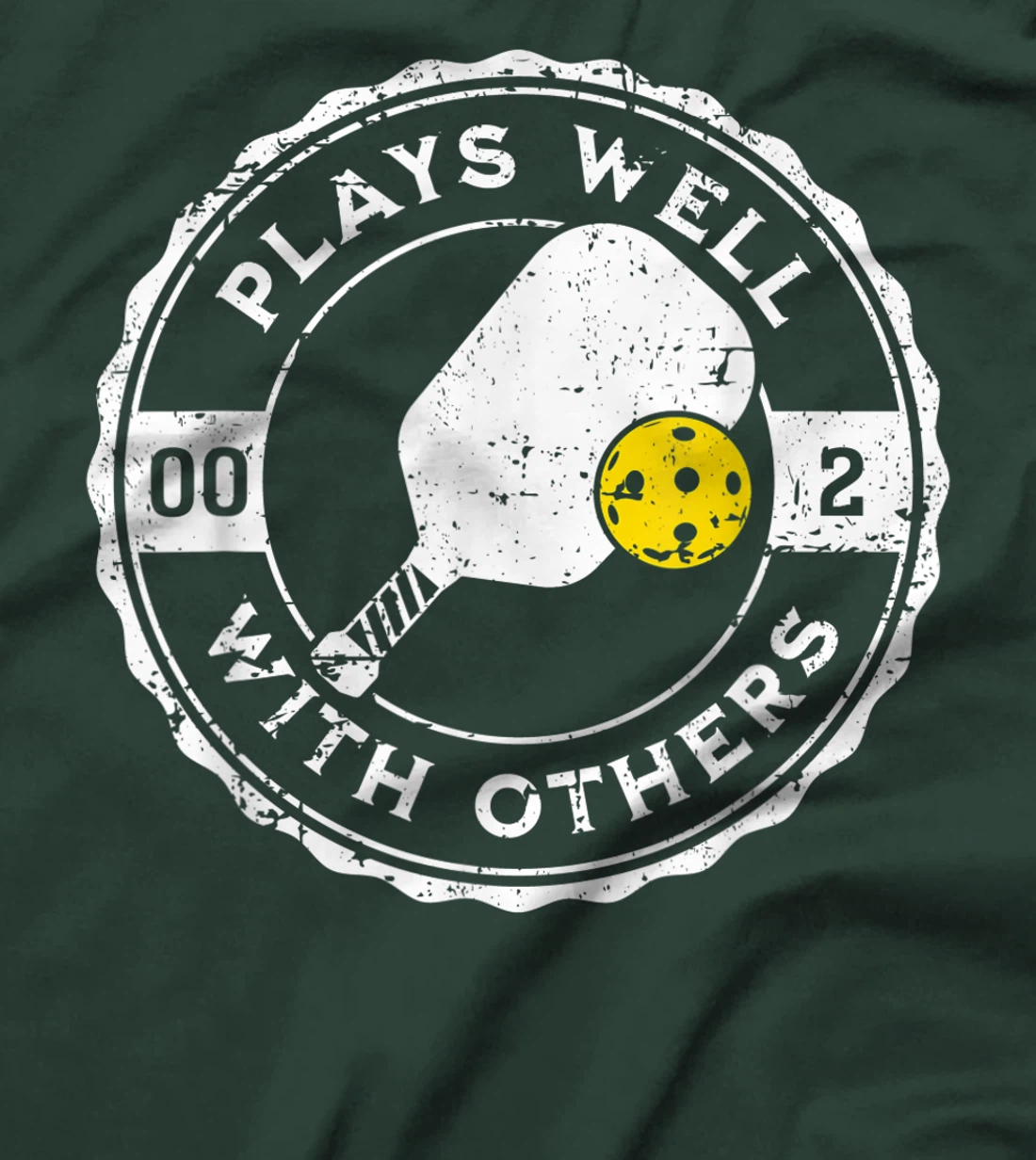 Funny Pickleball Plays Well With Others Distressed Design T-Shirt, Kid T-Shirt and Women T-Shirt