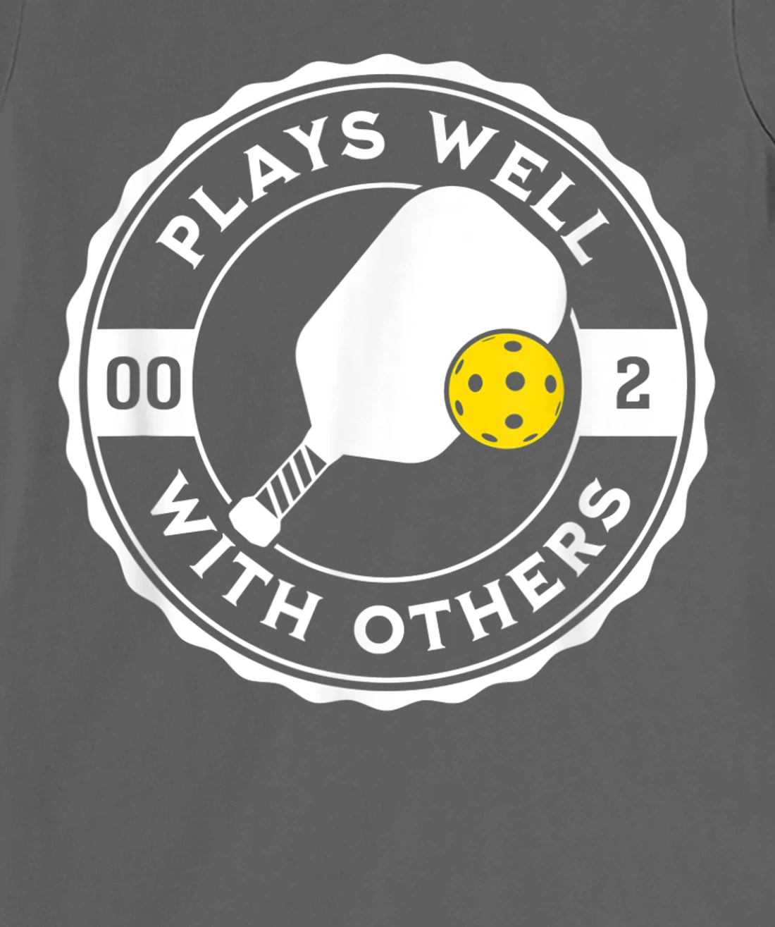 Funny Pickleball Plays Well With Others Pickle Ball Design T-Shirt, Kid T-Shirt and Women T-Shirt
