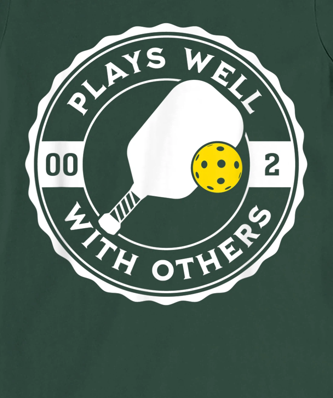 Funny Pickleball Plays Well With Others Pickle Ball Design T-Shirt, Kid T-Shirt and Women T-Shirt