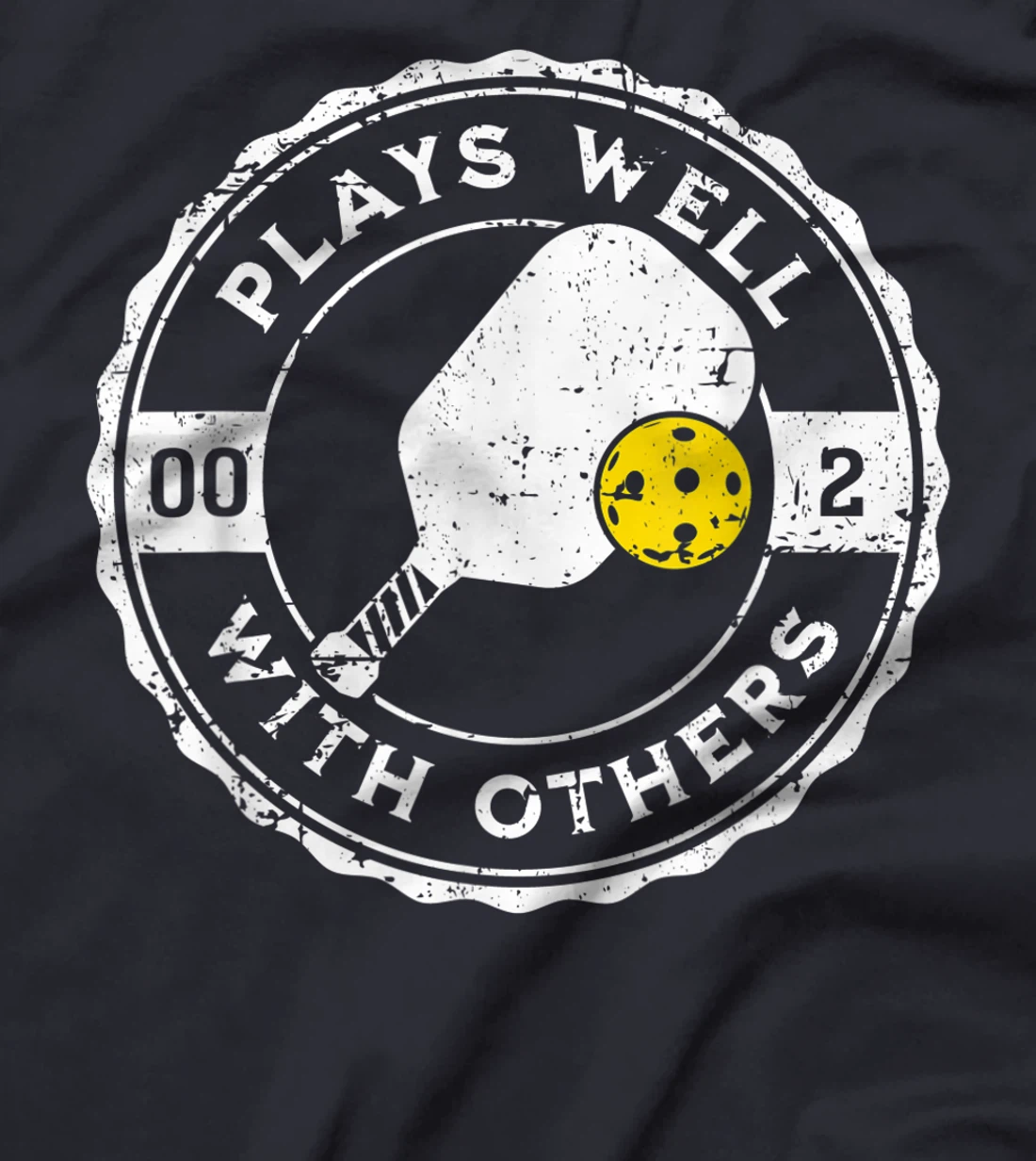 Funny Pickleball Plays Well With Others Distressed Design T-Shirt, Kid T-Shirt and Women T-Shirt