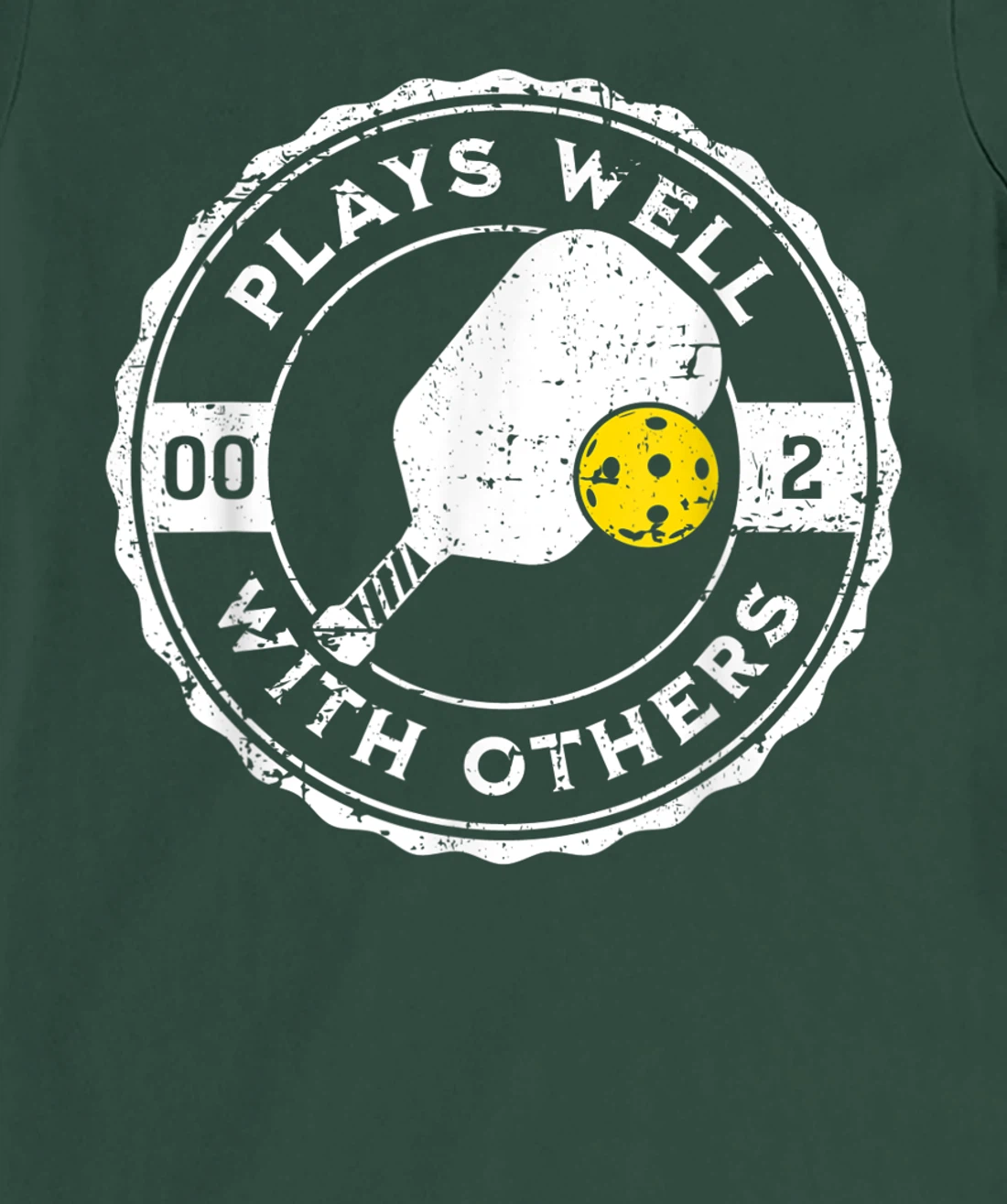 Funny Pickleball Plays Well With Others Distressed Design T-Shirt, Kid T-Shirt and Women T-Shirt