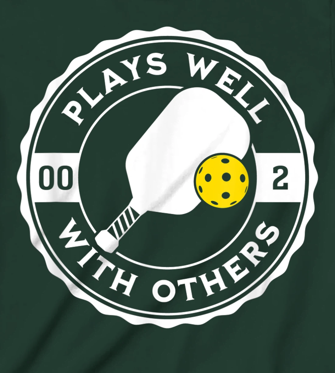 Funny Pickleball Plays Well With Others Pickle Ball Design T-Shirt, Kid T-Shirt and Women T-Shirt