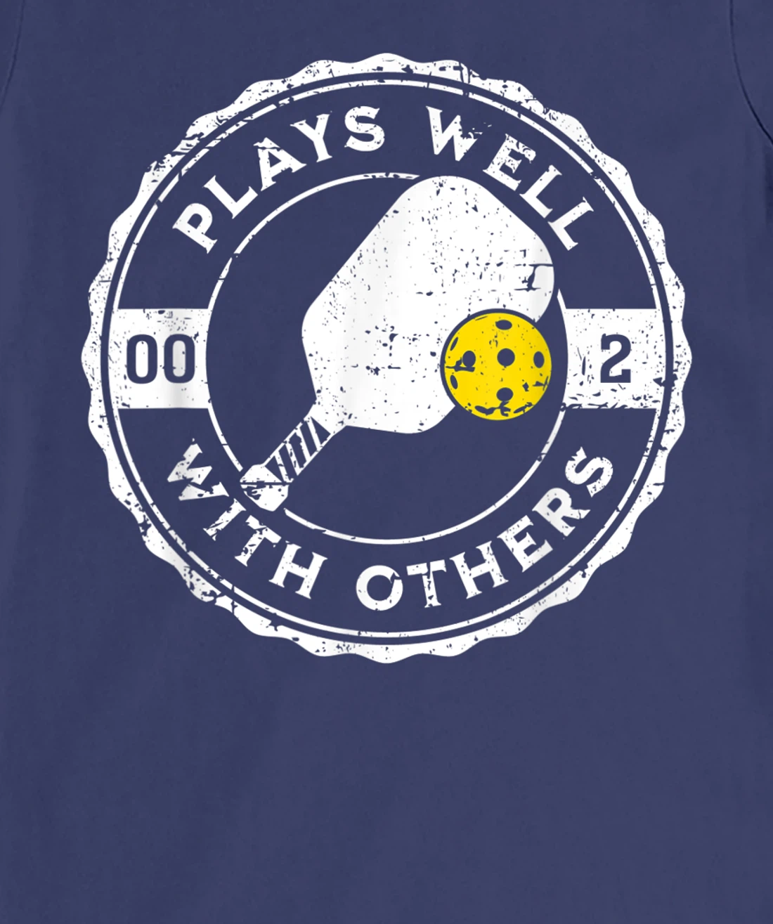 Funny Pickleball Plays Well With Others Distressed Design T-Shirt, Kid T-Shirt and Women T-Shirt