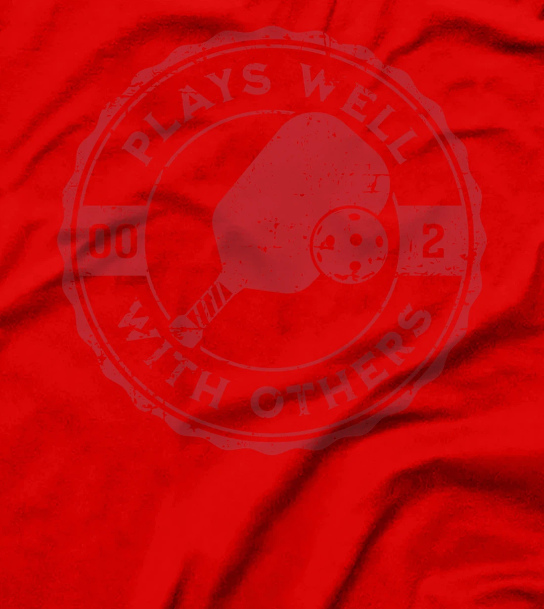 Funny Pickleball Plays Well With Others Distressed Design T-Shirt
