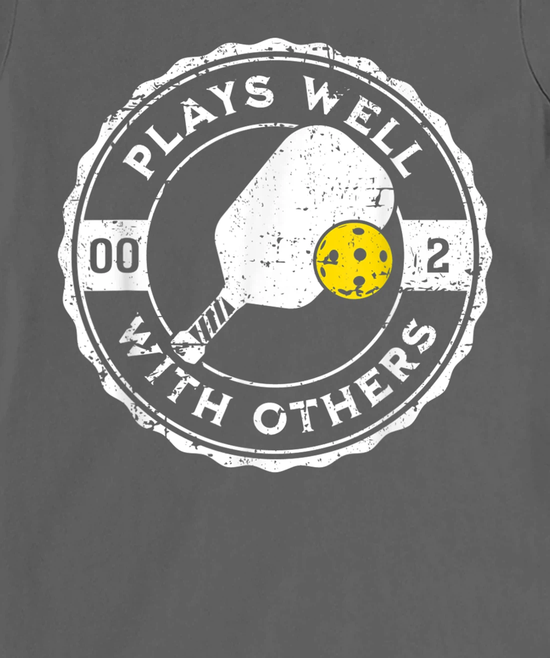 Funny Pickleball Plays Well With Others Distressed Design T-Shirt, Kid T-Shirt and Women T-Shirt