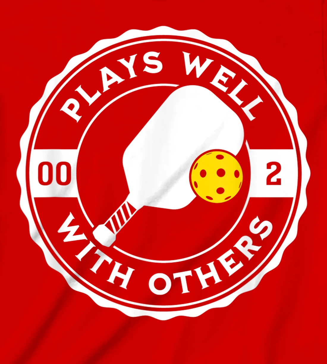 Funny Pickleball Plays Well With Others Pickle Ball Design T-Shirt, Kid T-Shirt and Women T-Shirt