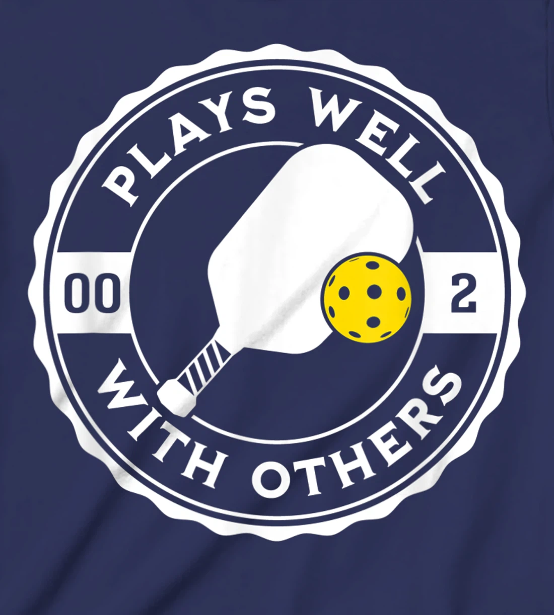 Funny Pickleball Plays Well With Others Pickle Ball Design T-Shirt, Kid T-Shirt and Women T-Shirt