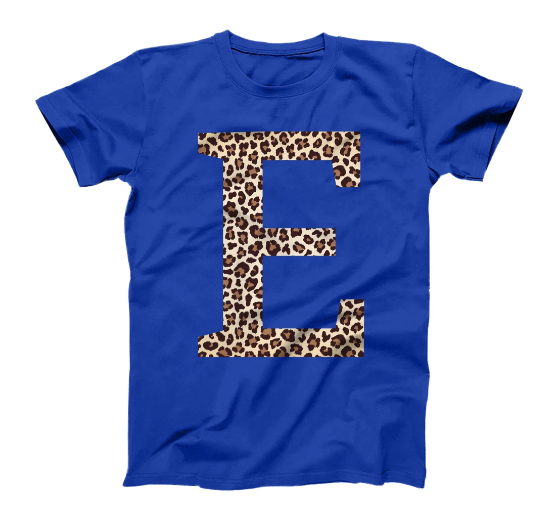 letter E leopard skin print pattern initial name monogram T-Shirt