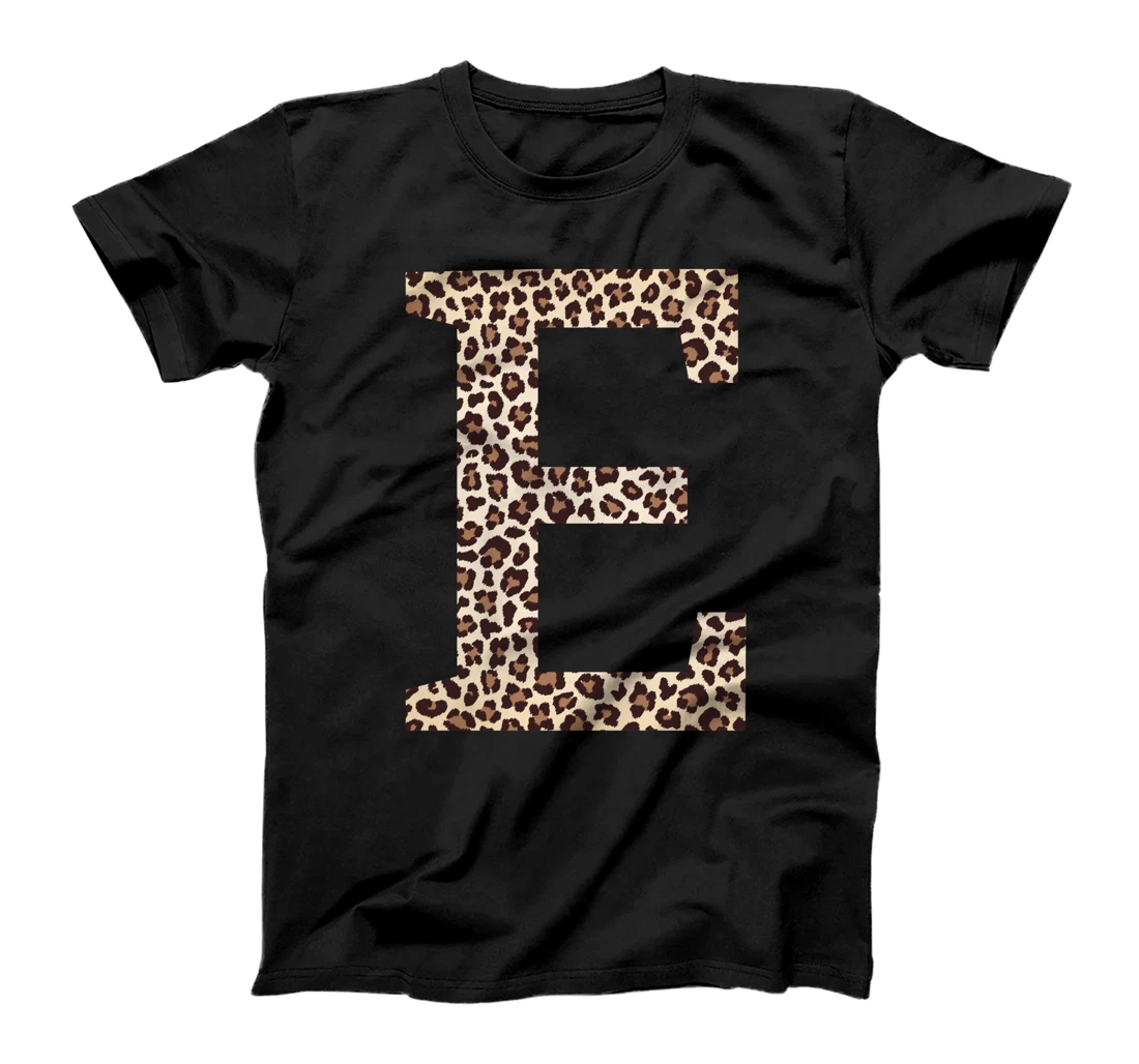 letter E leopard skin print pattern initial name monogram T-Shirt