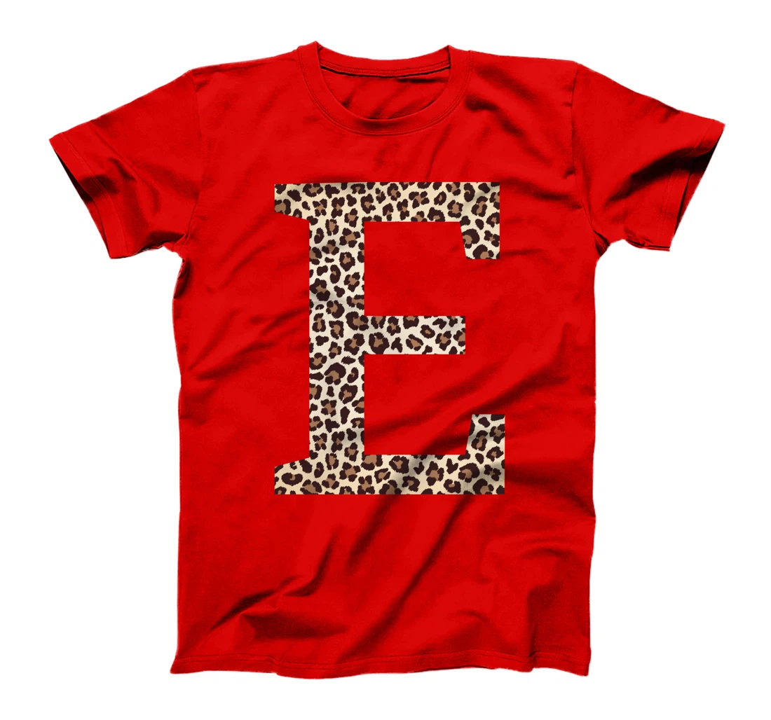 letter E leopard skin print pattern initial name monogram T-Shirt