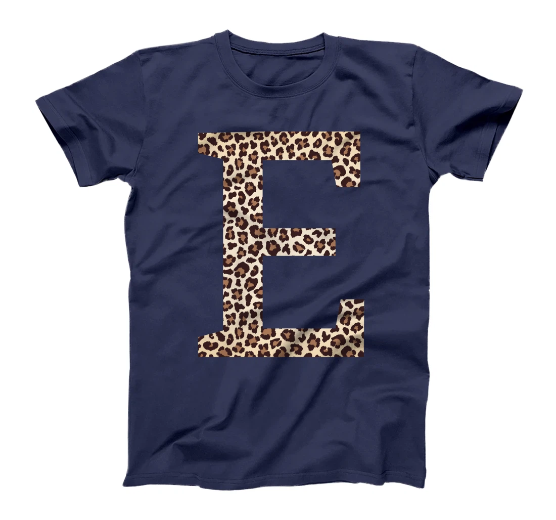 letter E leopard skin print pattern initial name monogram T-Shirt