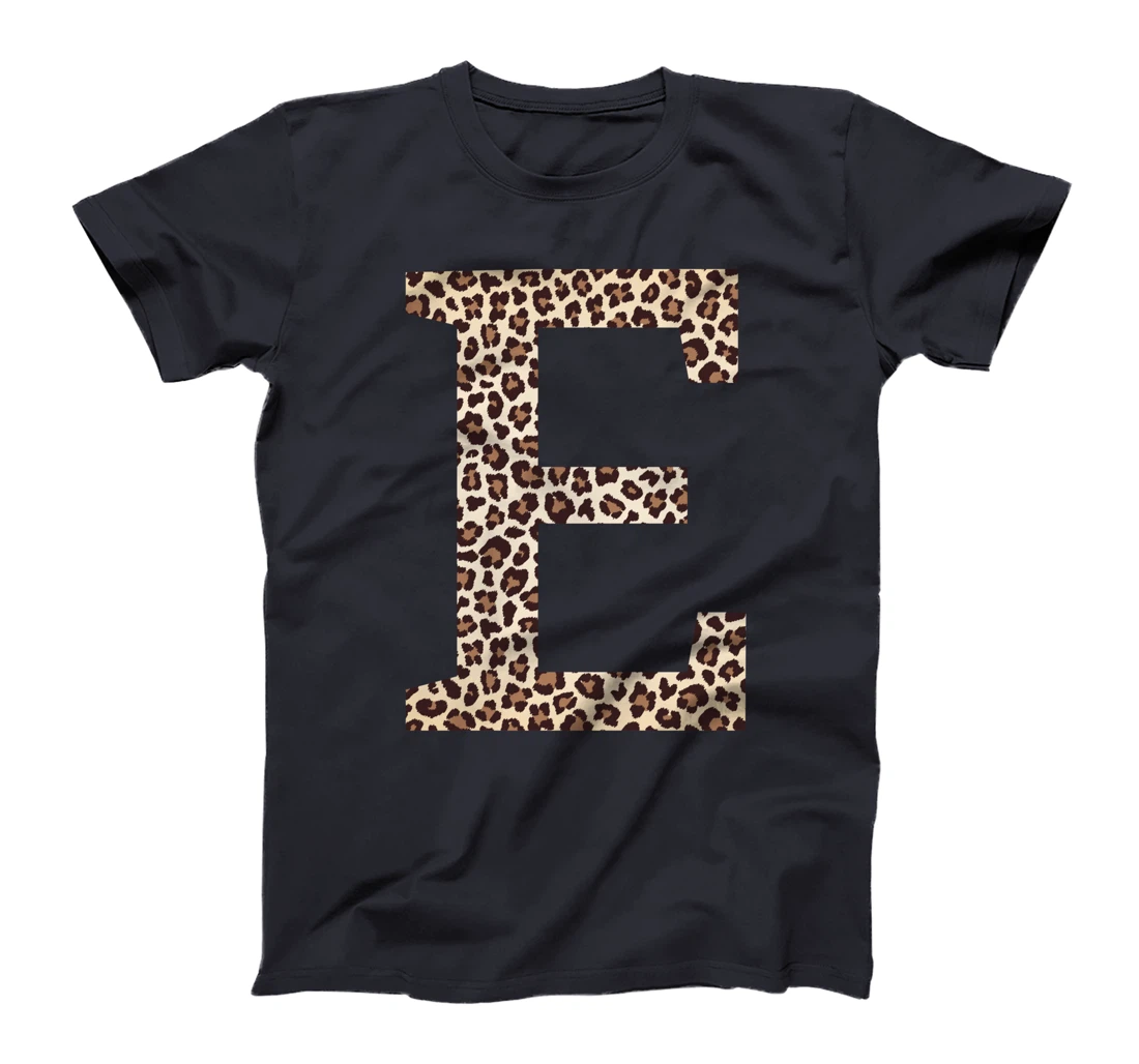 letter E leopard skin print pattern initial name monogram T-Shirt