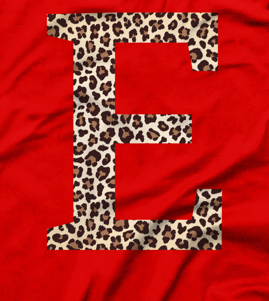 letter E leopard skin print pattern initial name monogram T-Shirt