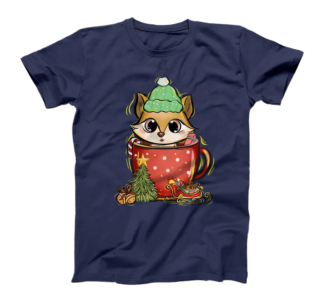 Xmas Christmas Mug Squirrel Fir Tree T-Shirt