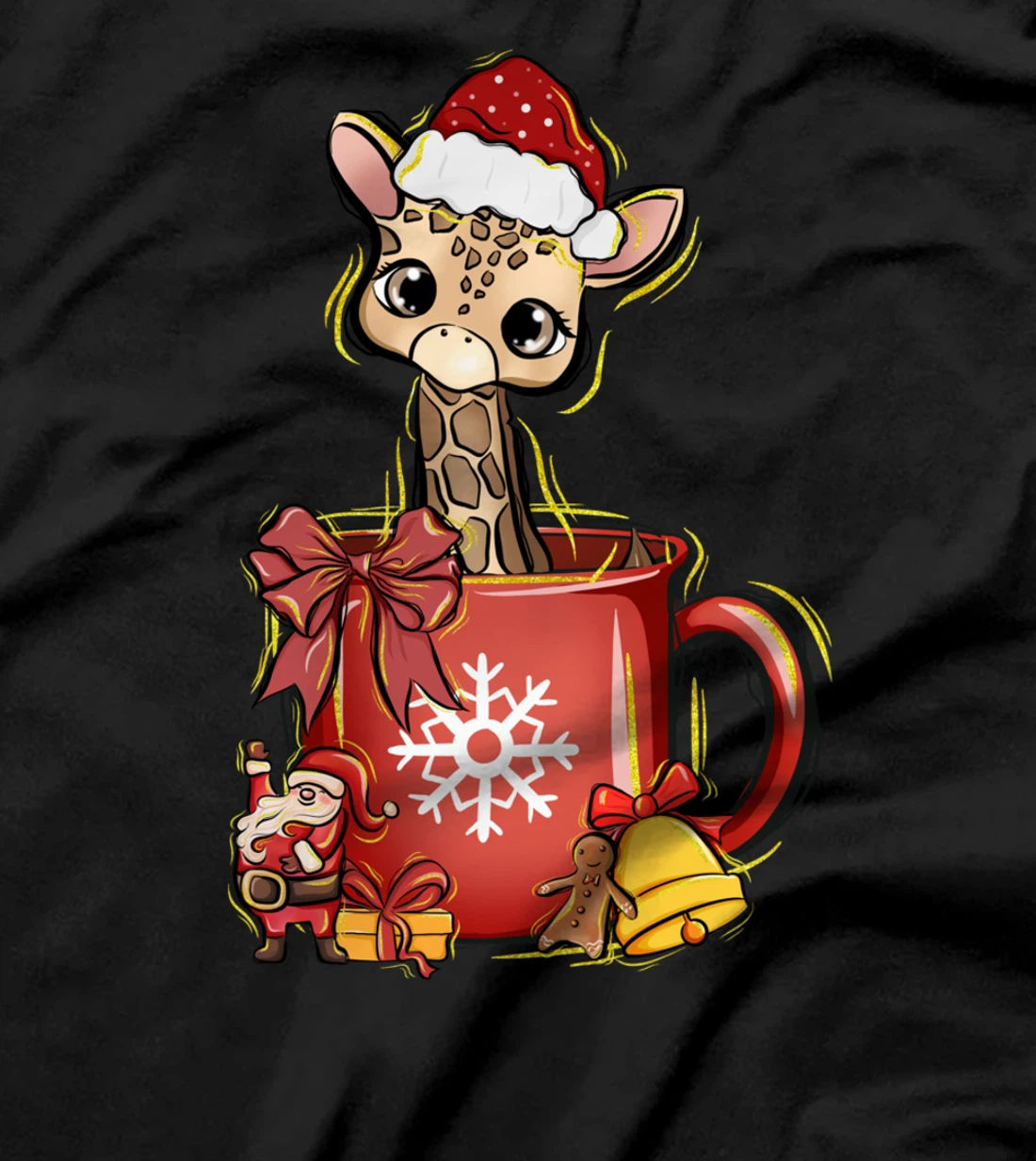 Xmas Christmas Mug Gingerbread Giraffe T-Shirt