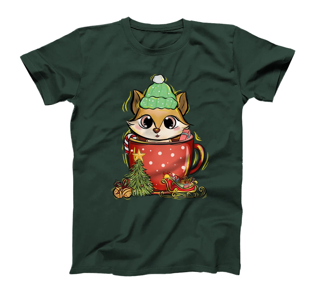 Xmas Christmas Mug Squirrel Fir Tree T-Shirt