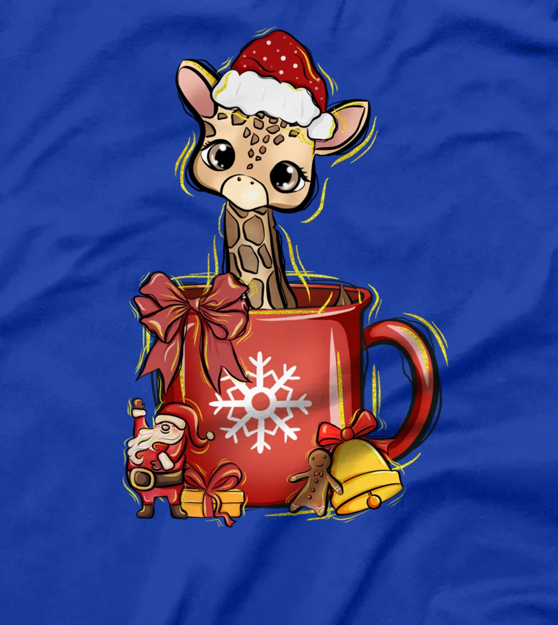 Xmas Christmas Mug Gingerbread Giraffe T-Shirt