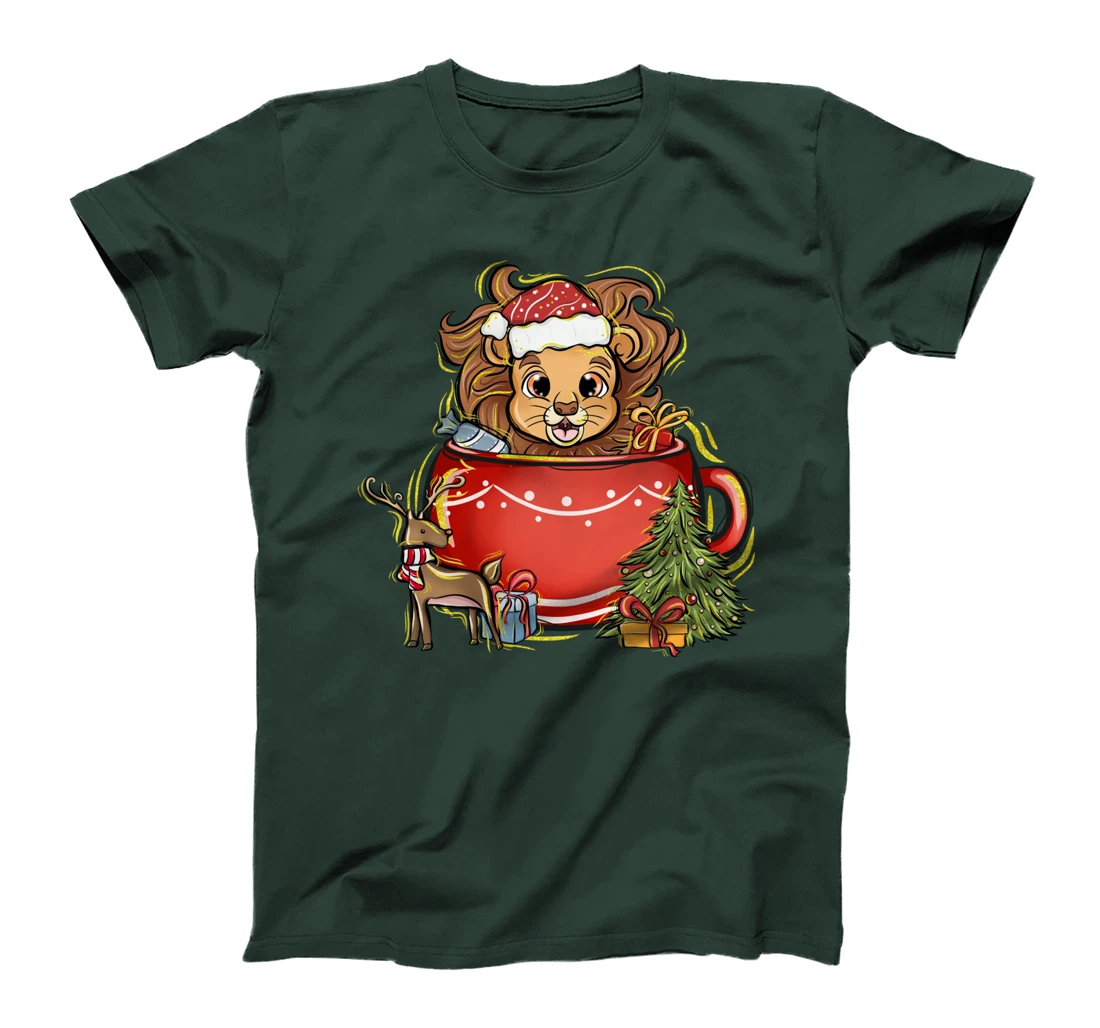 Xmas Christmas Mug Deer Mistletoe Lion T-Shirt