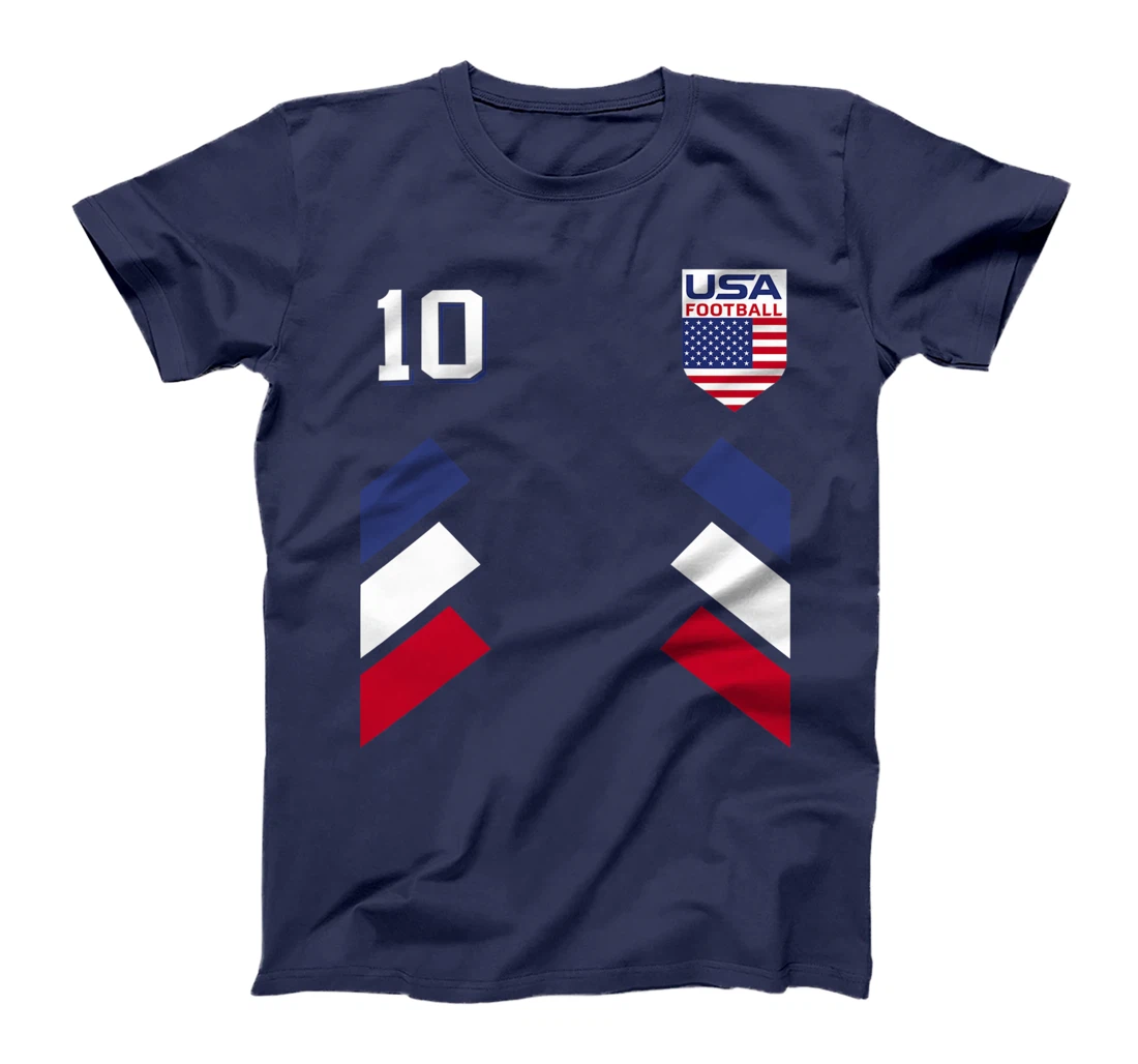 Retro10 American Football USA Soccer USA Flag T-Shirt T-Shirt
