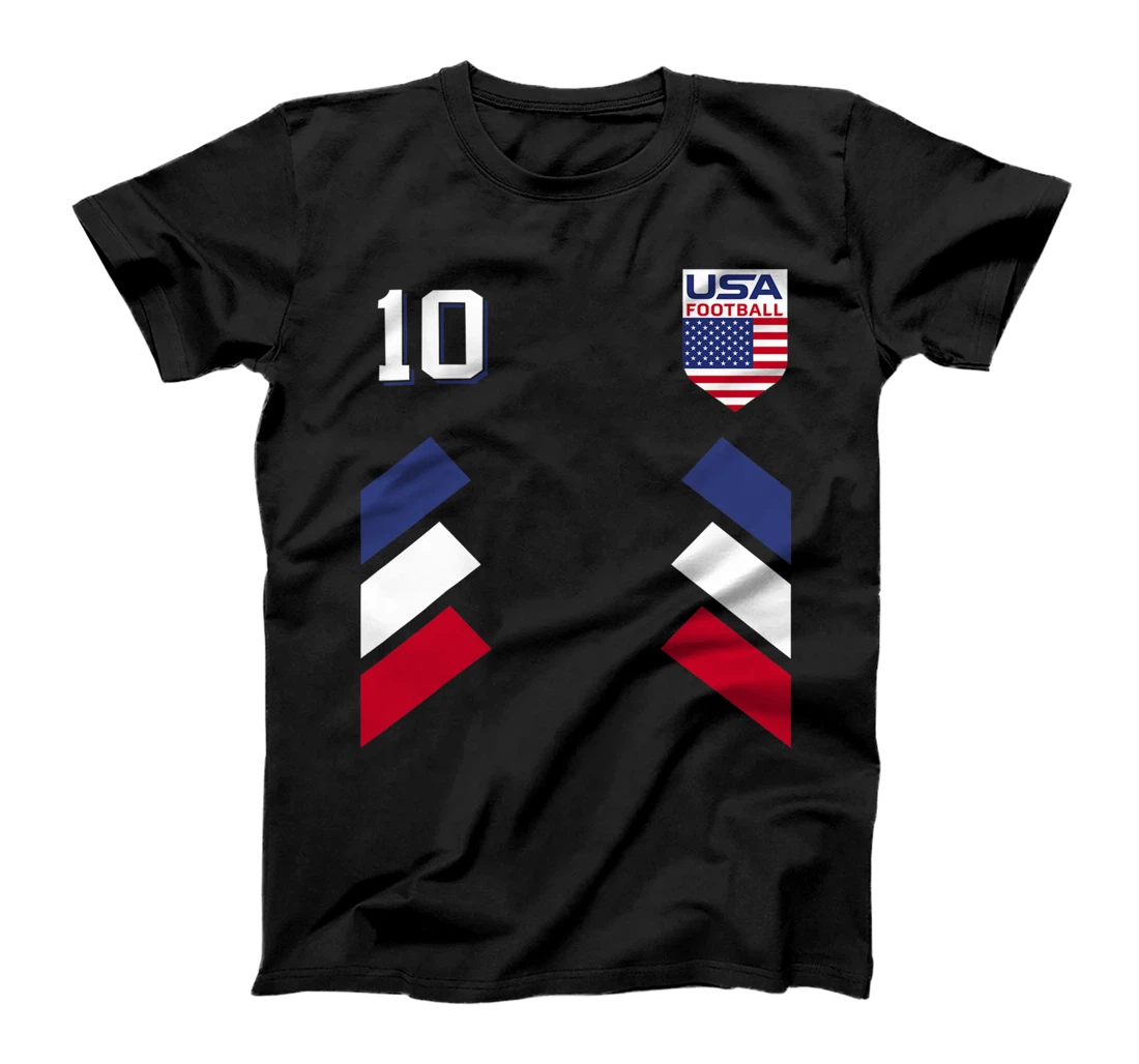 Retro10 American Football USA Soccer USA Flag T-Shirt T-Shirt