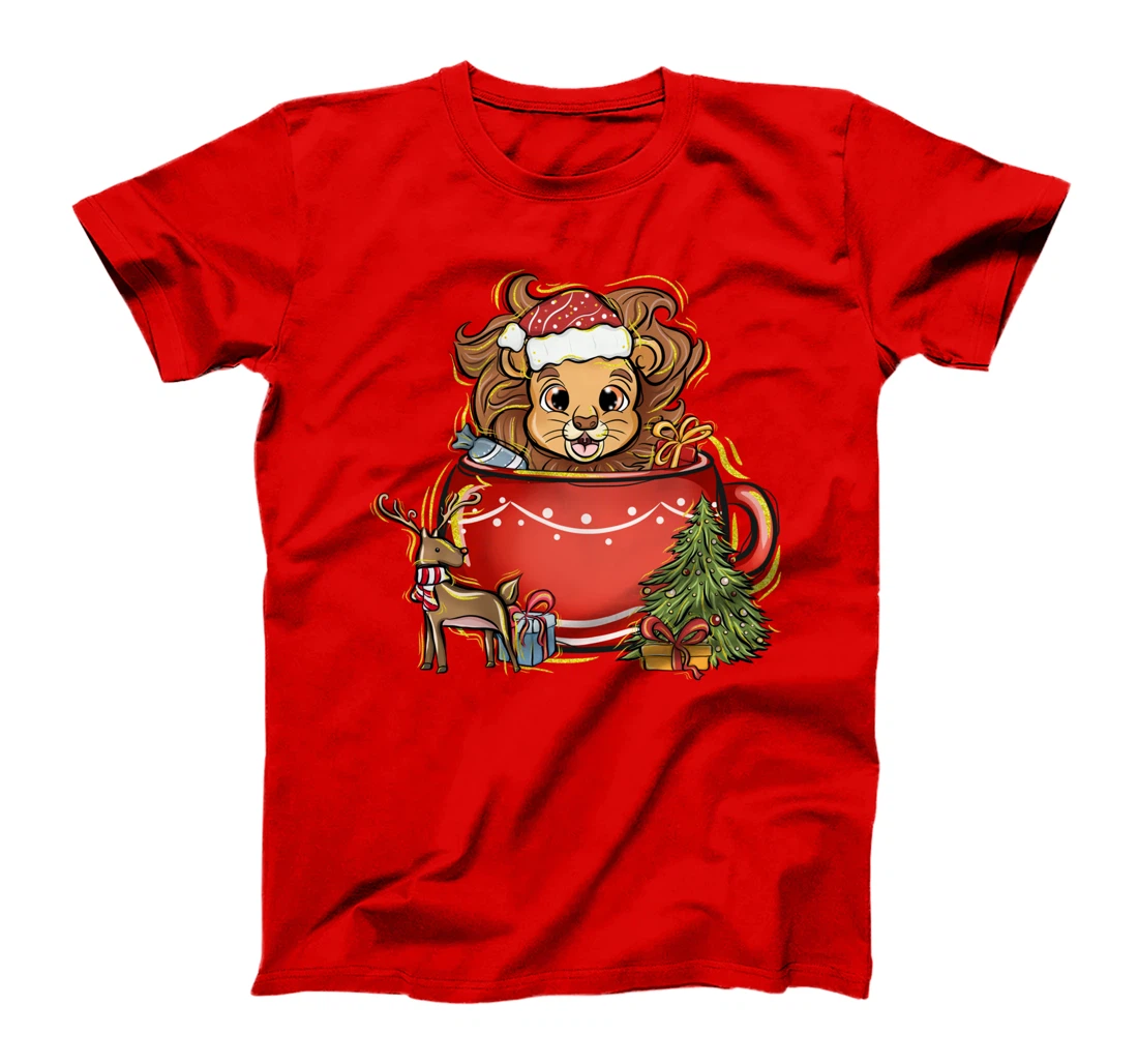 Xmas Christmas Mug Deer Mistletoe Lion T-Shirt