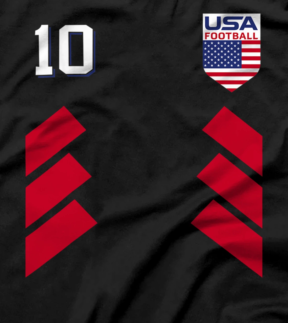 Retro 10 American Football USA Soccer USA Flag T-Shirt