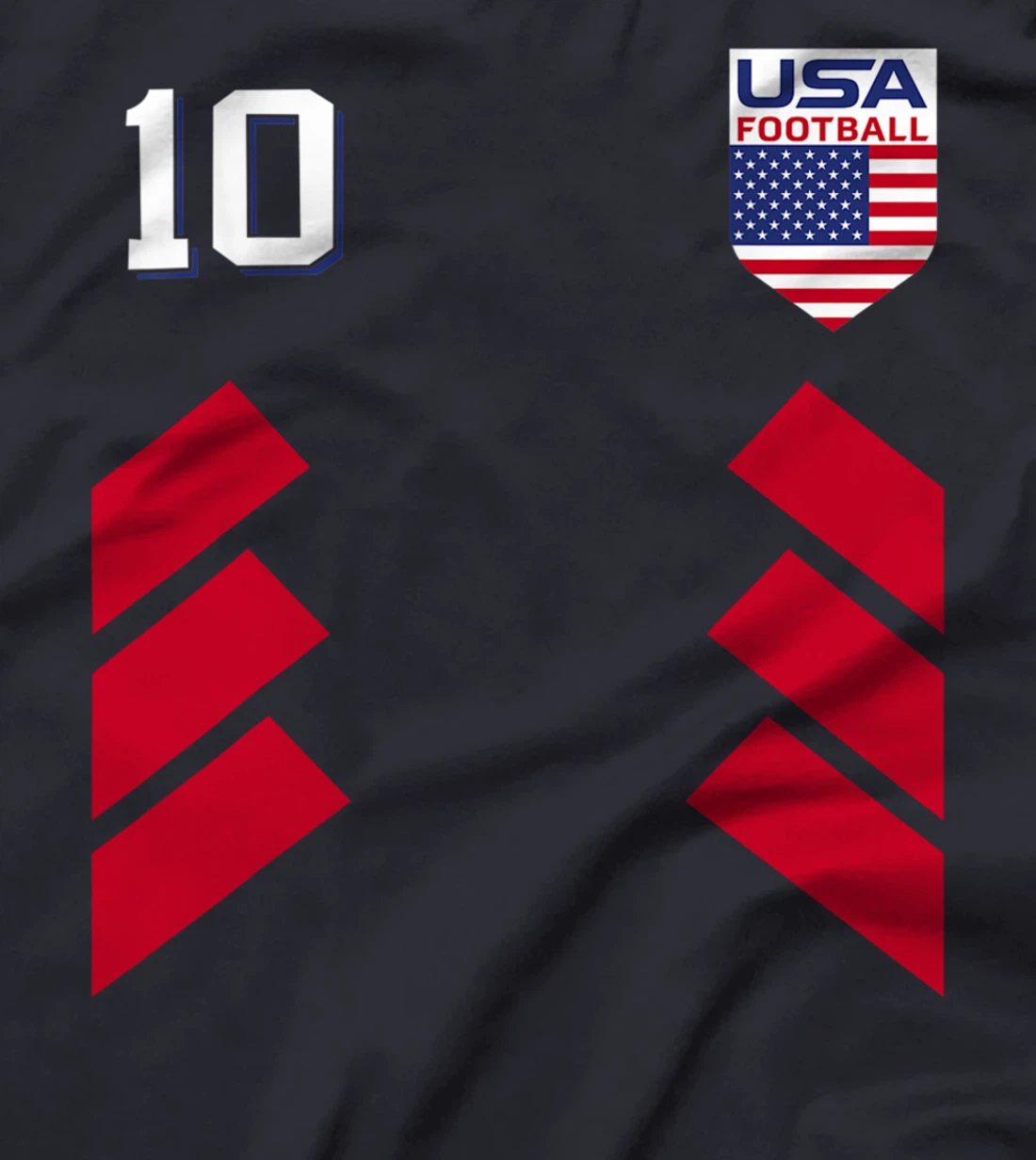 Retro 10 American Football USA Soccer USA Flag T-Shirt