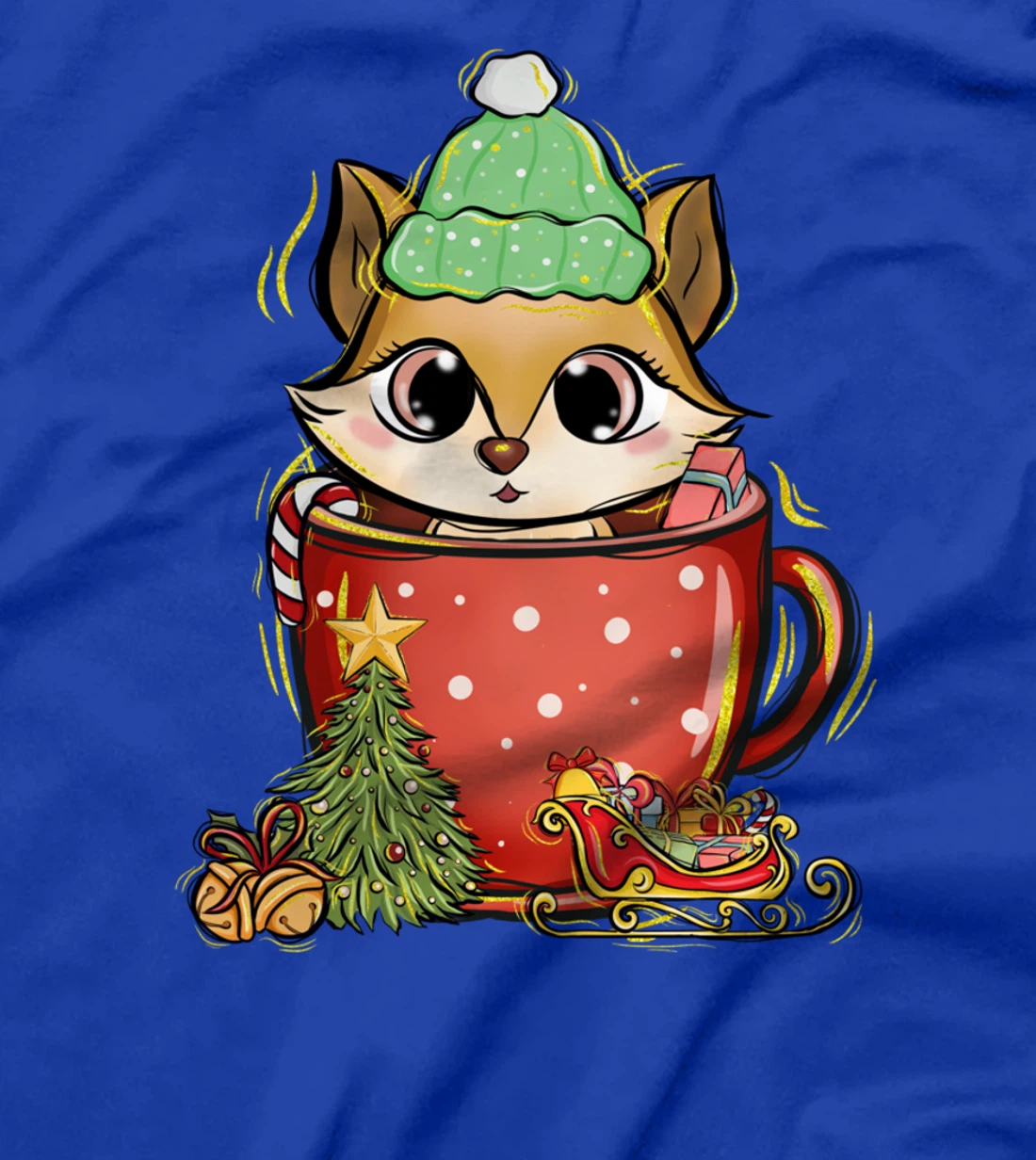 Xmas Christmas Mug Squirrel Fir Tree T-Shirt