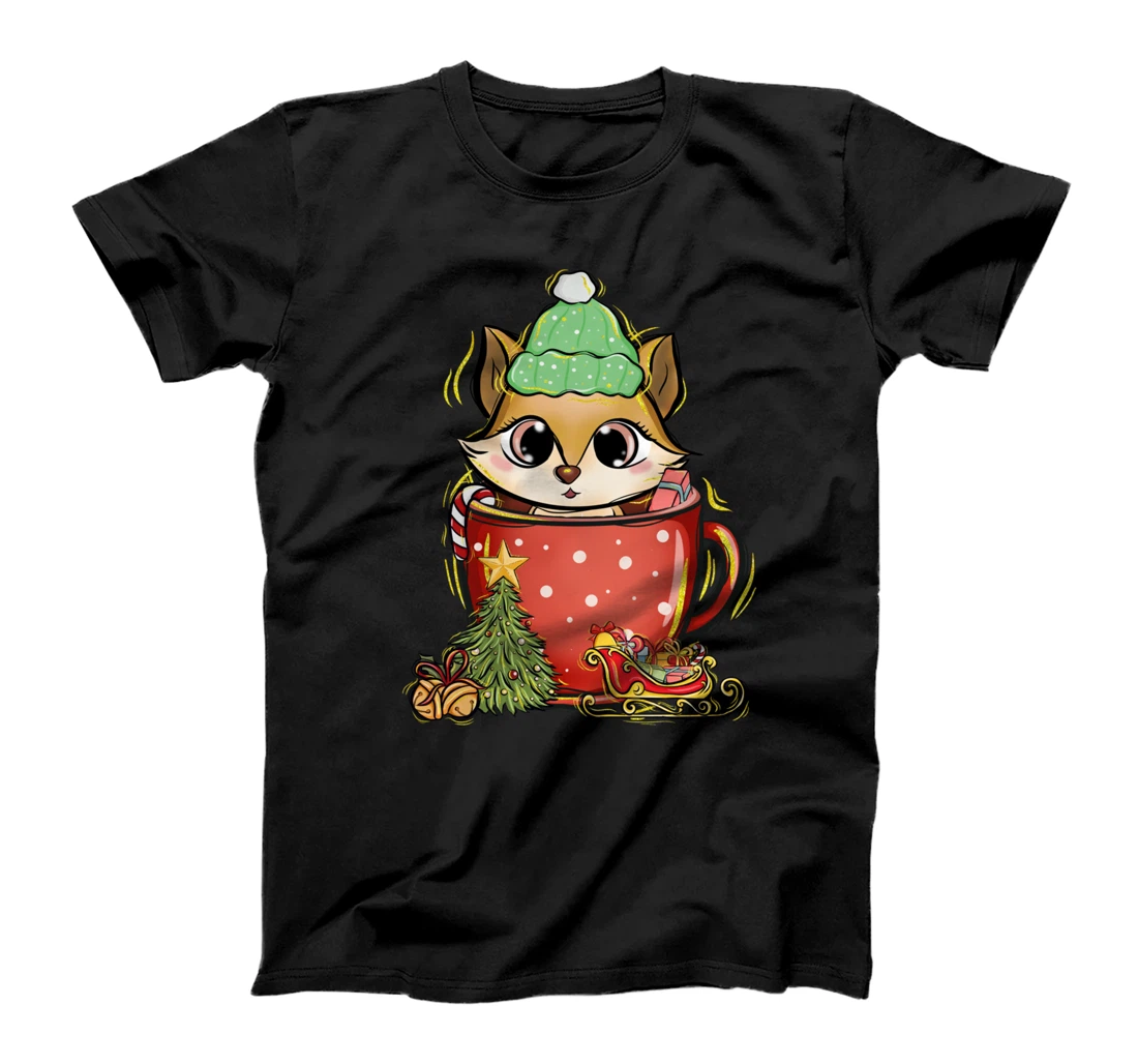 Xmas Christmas Mug Squirrel Fir Tree T-Shirt