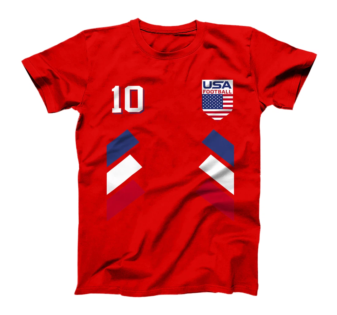 Retro10 American Football USA Soccer USA Flag T-Shirt T-Shirt