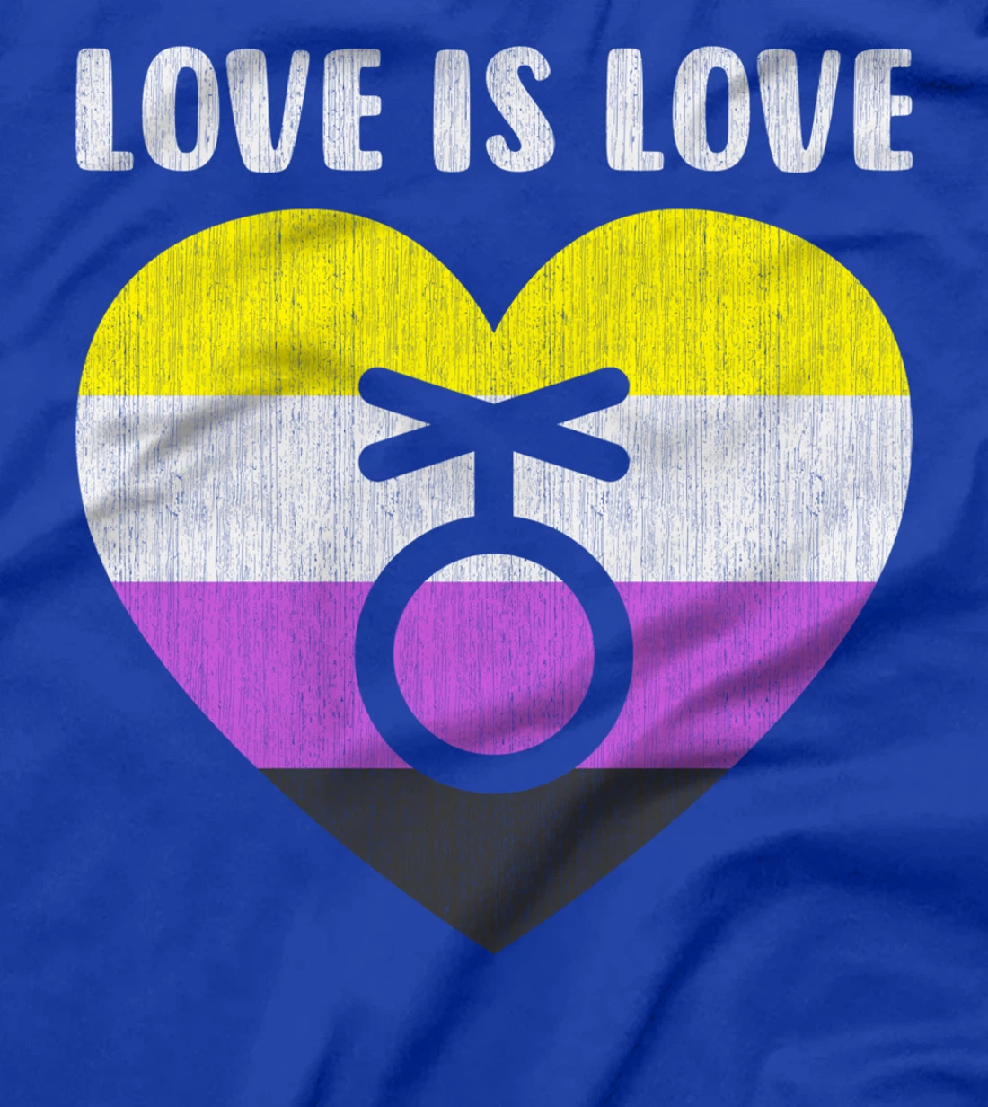 Nonbinary symbol with heart, love is love T-Shirt