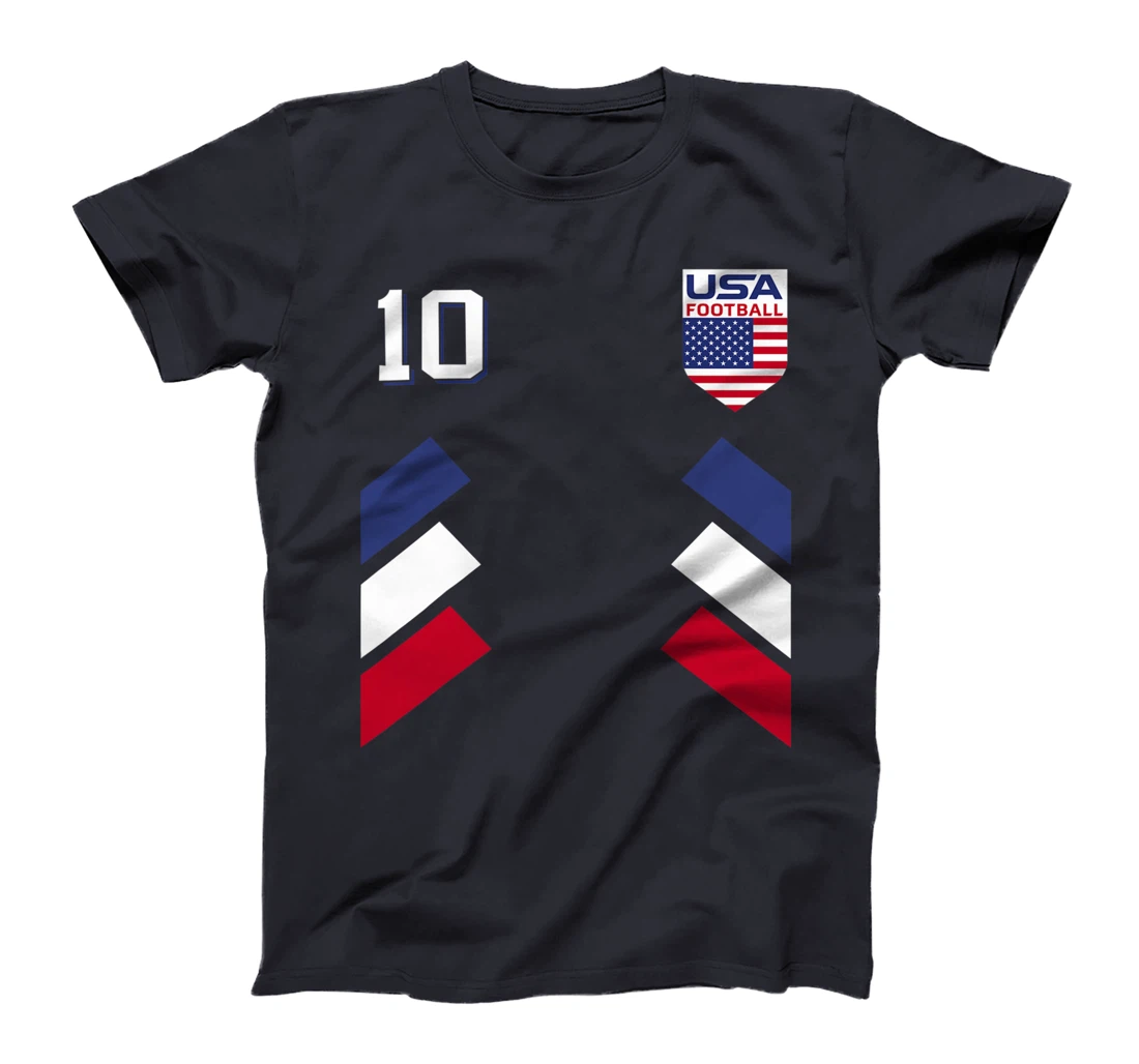 Retro10 American Football USA Soccer USA Flag T-Shirt T-Shirt