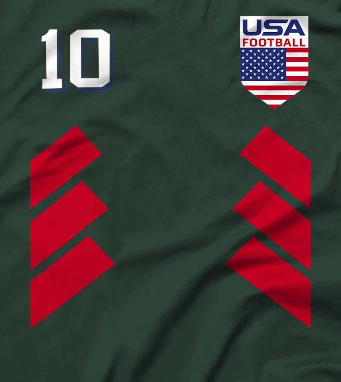Retro 10 American Football USA Soccer USA Flag T-Shirt