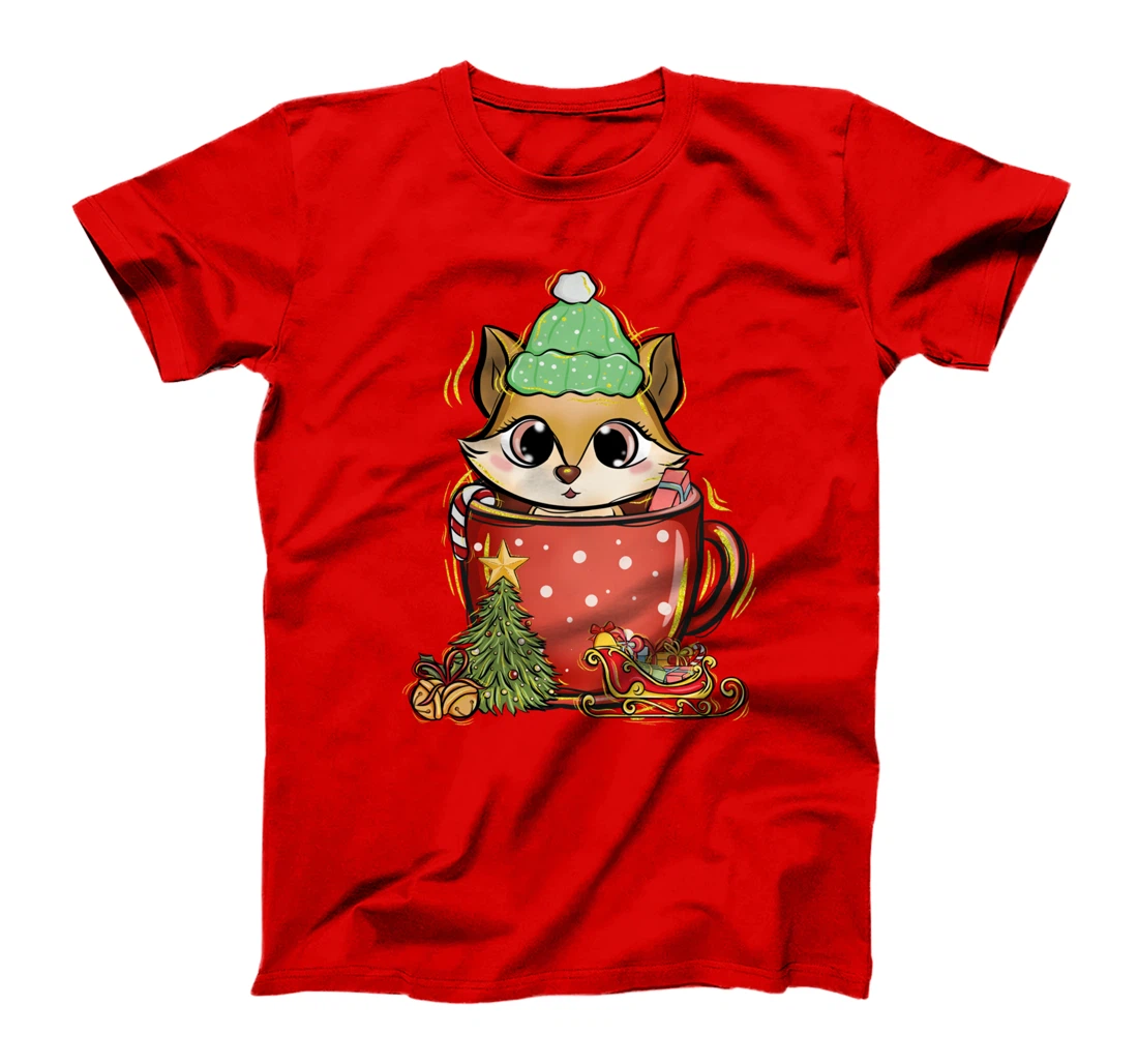 Xmas Christmas Mug Squirrel Fir Tree T-Shirt